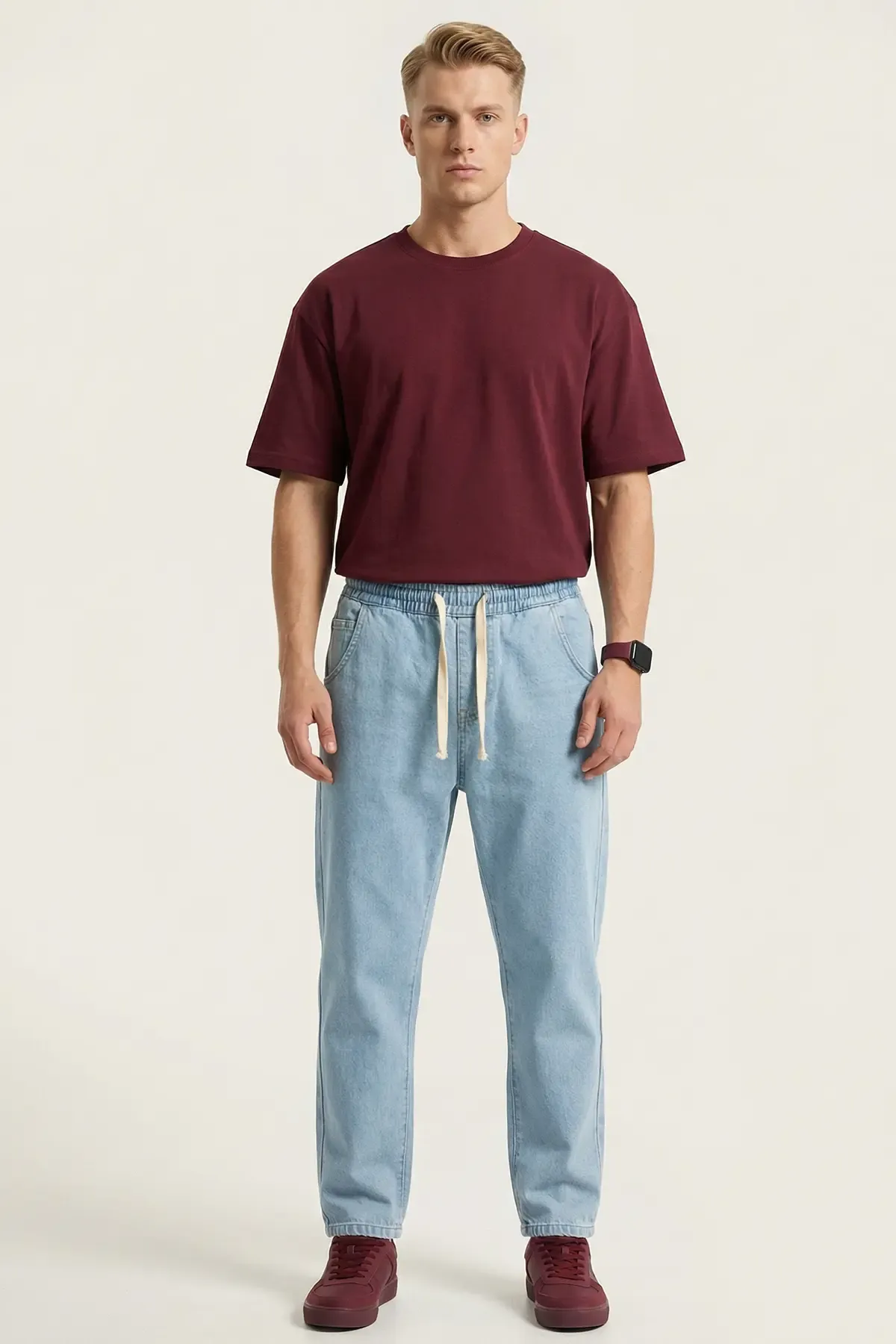 Erkek Rahat Kesim Baggy Jean Pantolon 30073 - Mavi