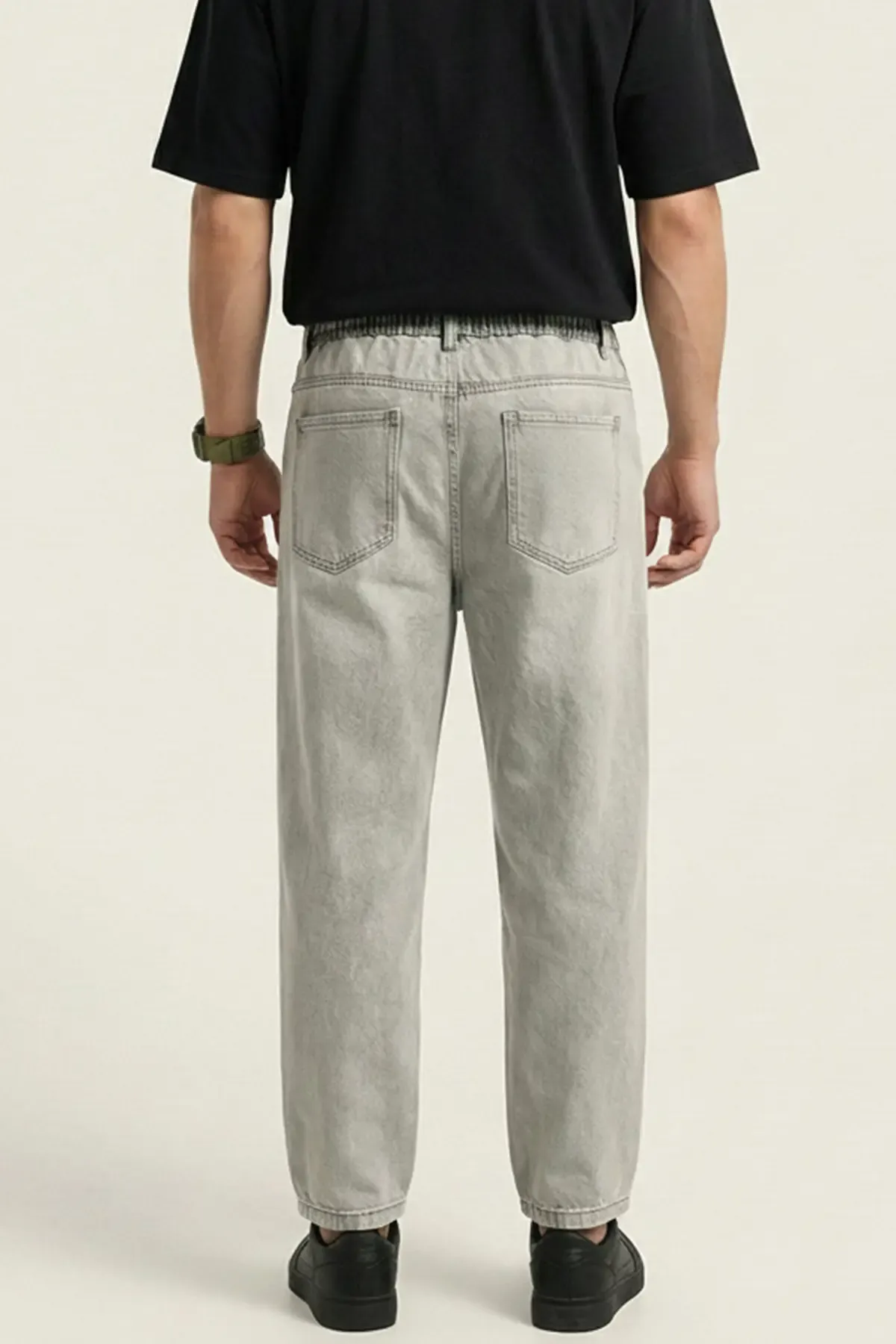 Erkek Rahat Kesim Baggy Jean Pantolon 30073 - Taş