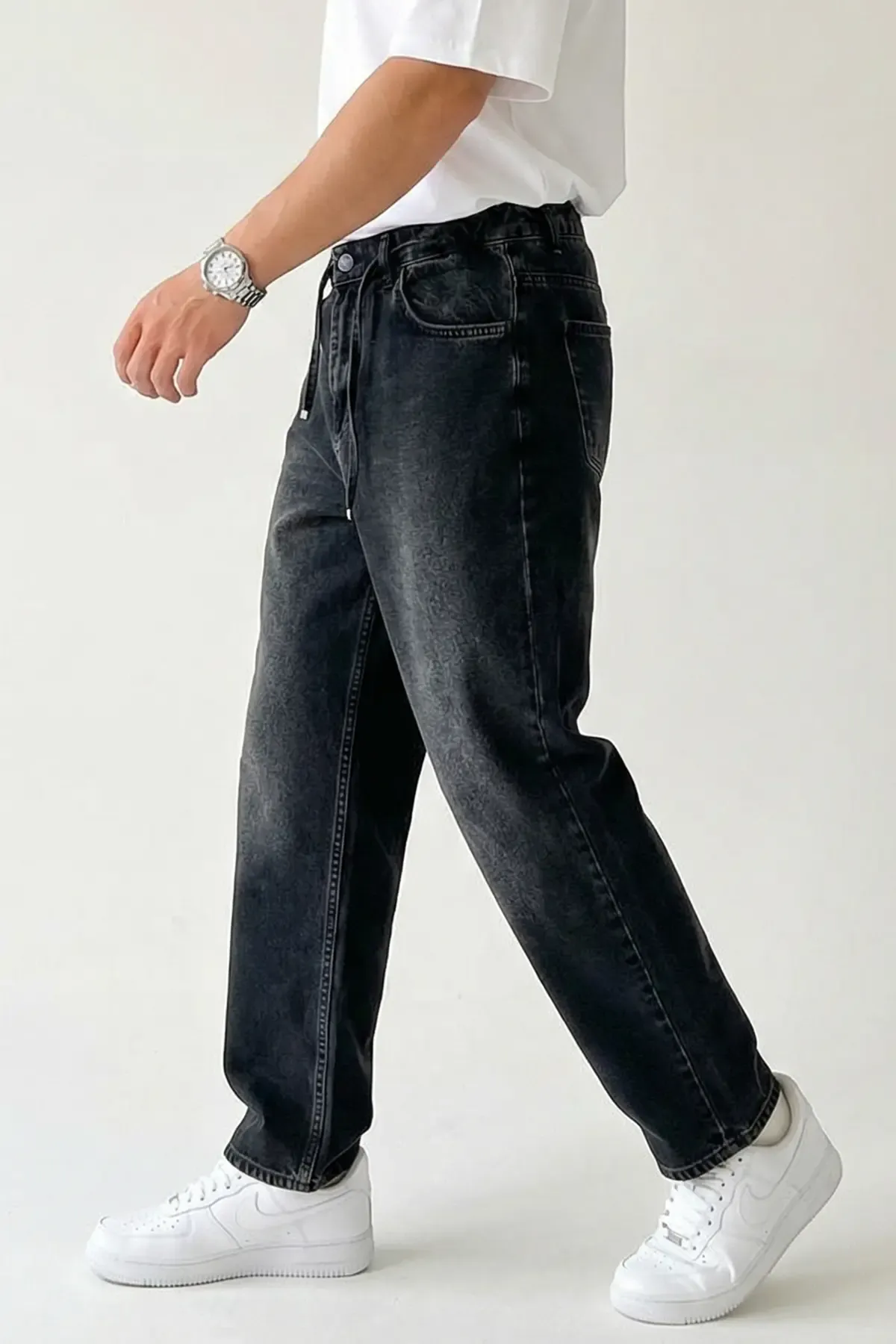 Erkek Rahat Kesim Baggy Jean Pantolon 30075 - Siyah
