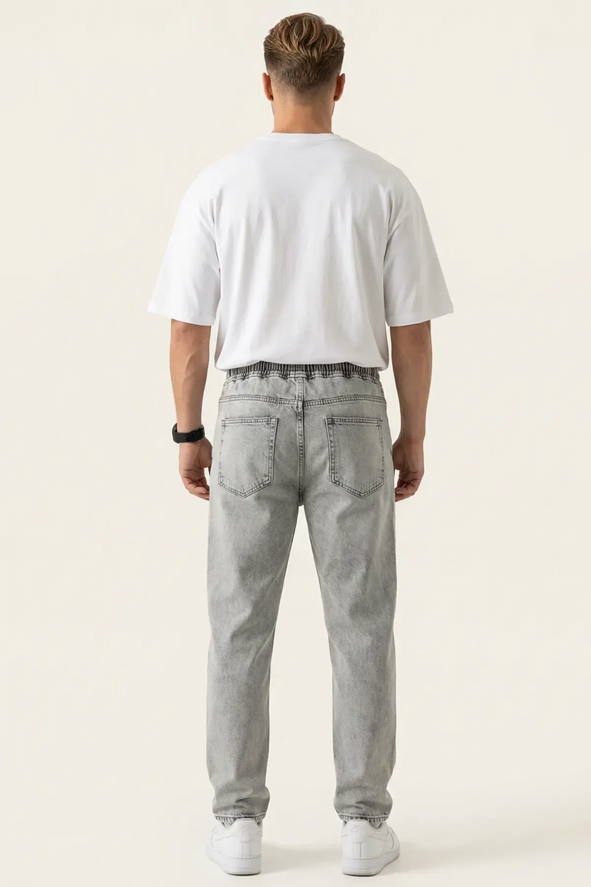 Erkek Rahat Kesim Baggy Jean Pantolon 30076 - Taş