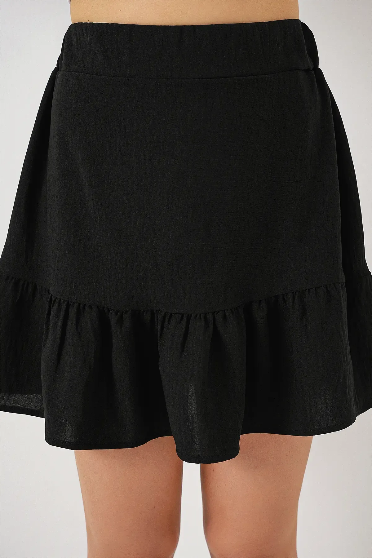 Kadın Ayrobin Mini Etek 8054 - Siyah