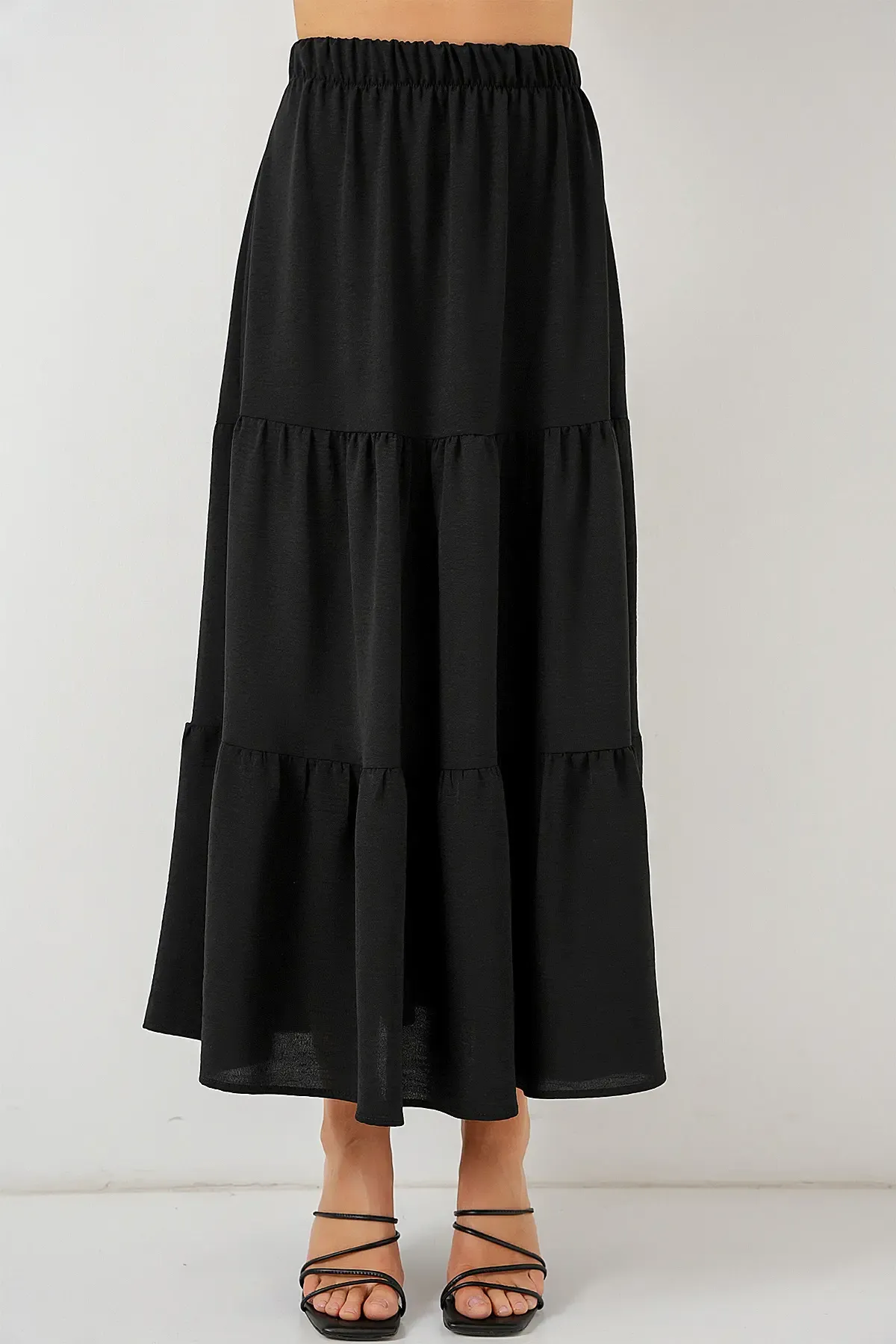 Kadın Ayrobin Uzun Etek 8048 - Siyah