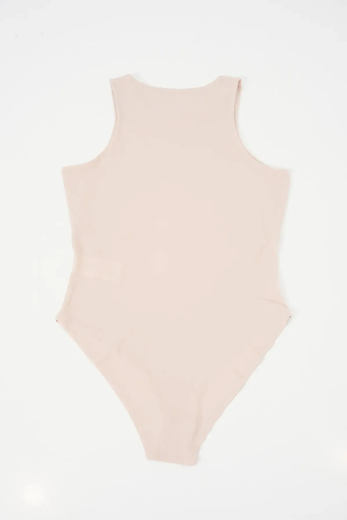 Kadın Halter Yaka Çıtçıtlı Body 972 - Bej