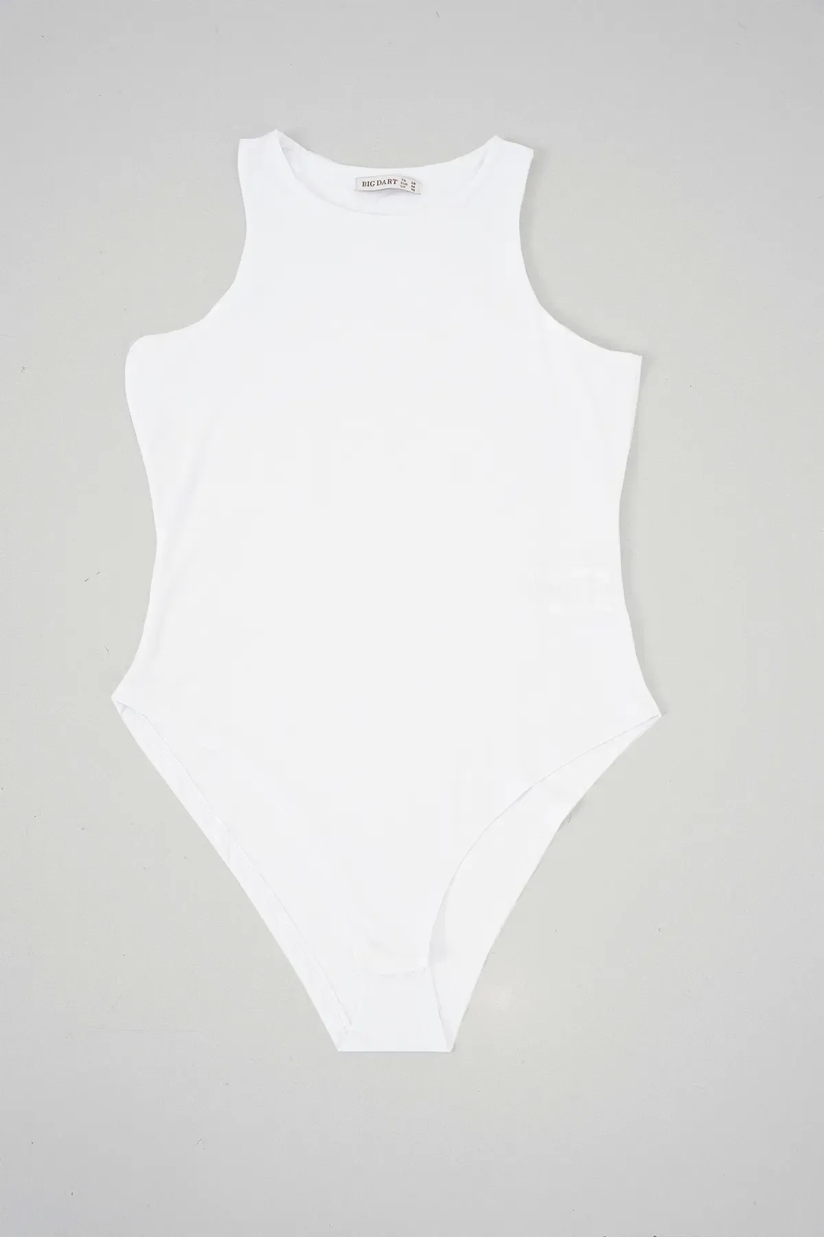 Kadın Halter Yaka Çıtçıtlı Body 972 - Beyaz