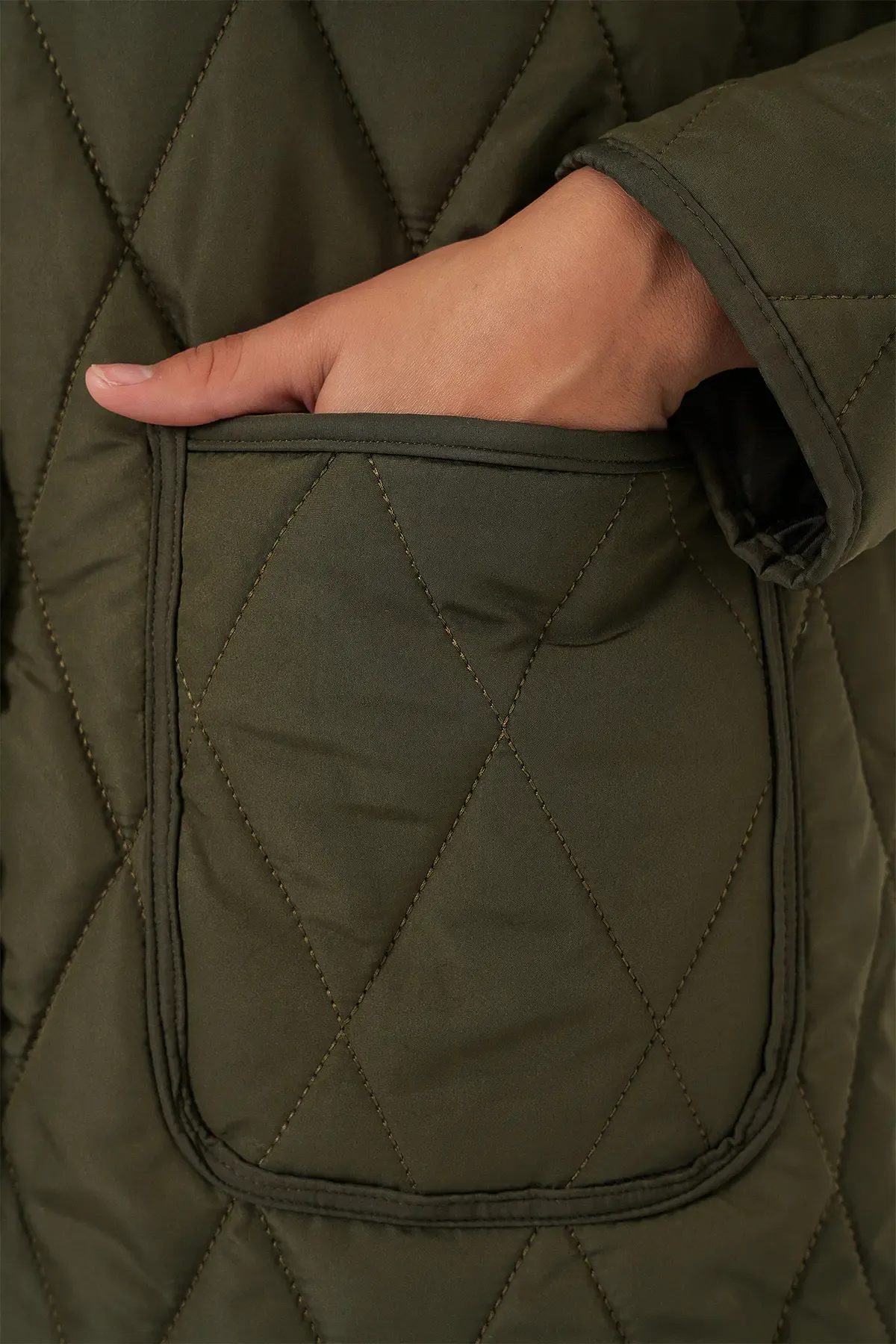 Kadın Kapitone Oversize Mont 5226 - Haki