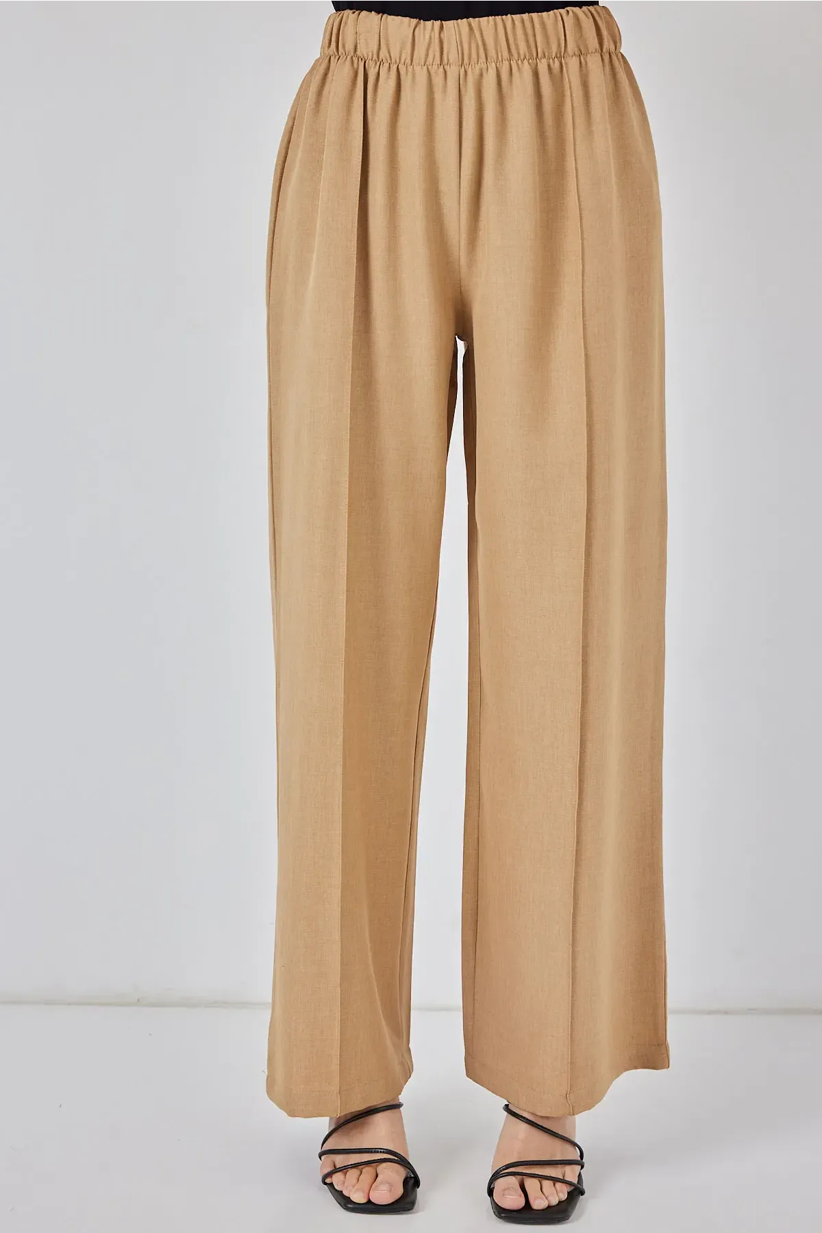 Kadın Keten Kimono İkili Takım 6727 - Bisküvi