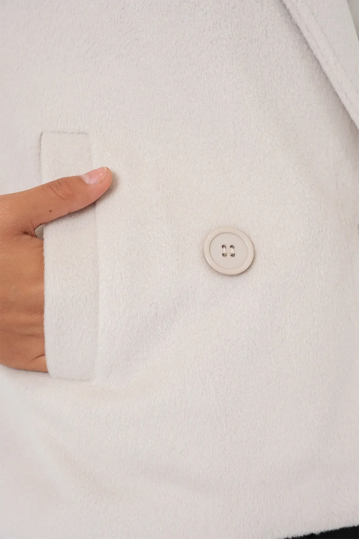 Kadın Kısa Kaşe Ceket 0725 - Ekru