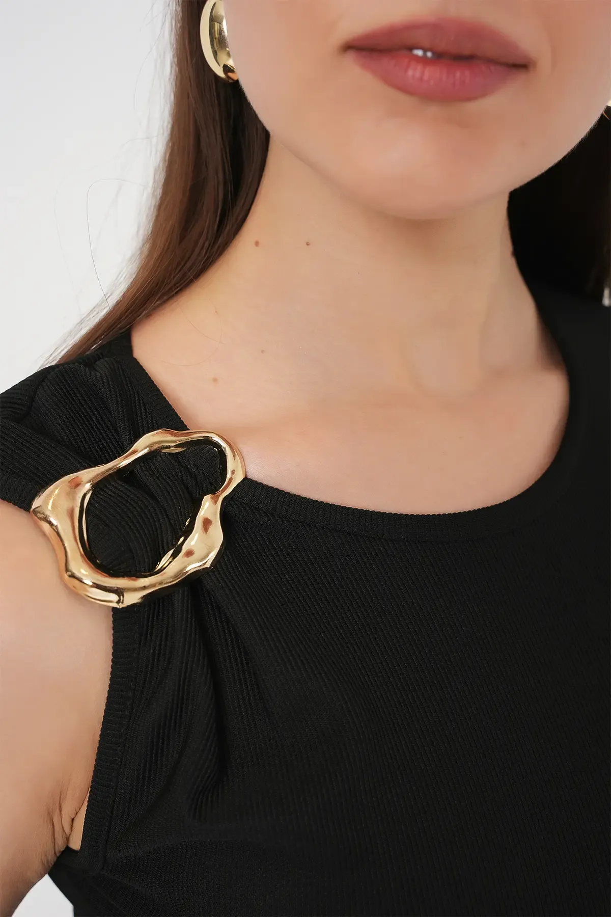 Kadın Kolsuz Basic Bluz 935 - Siyah