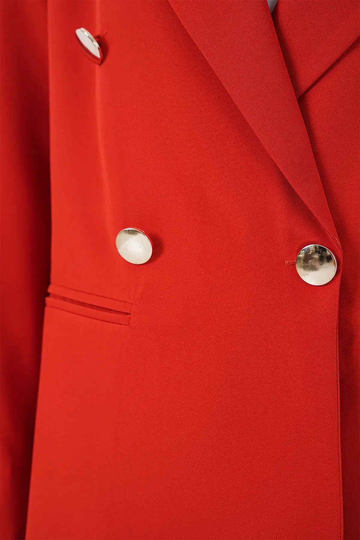 Kadın Kruvaze Yaka Blazer Ceket 0722 - Kiremit