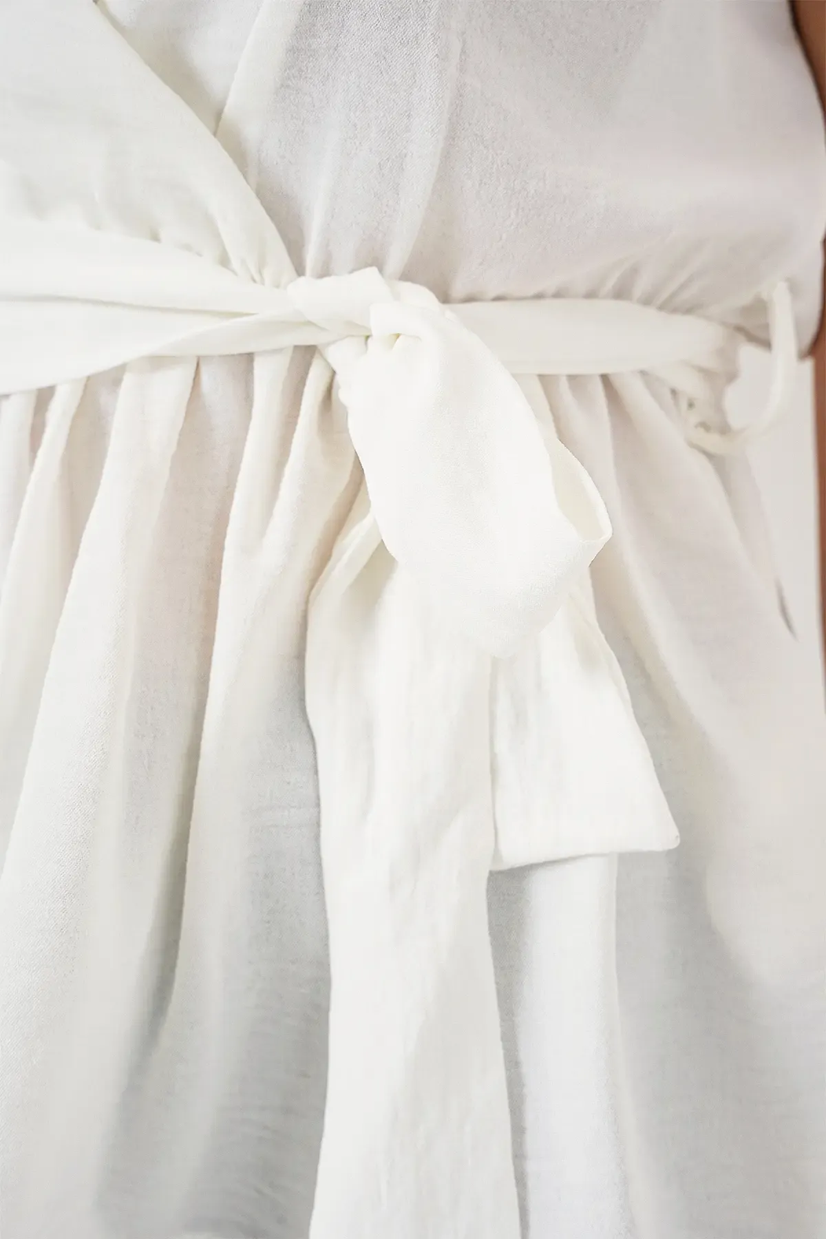 Kadın Kruvaze Yaka Kolsuz Bluz 966 - Beyaz