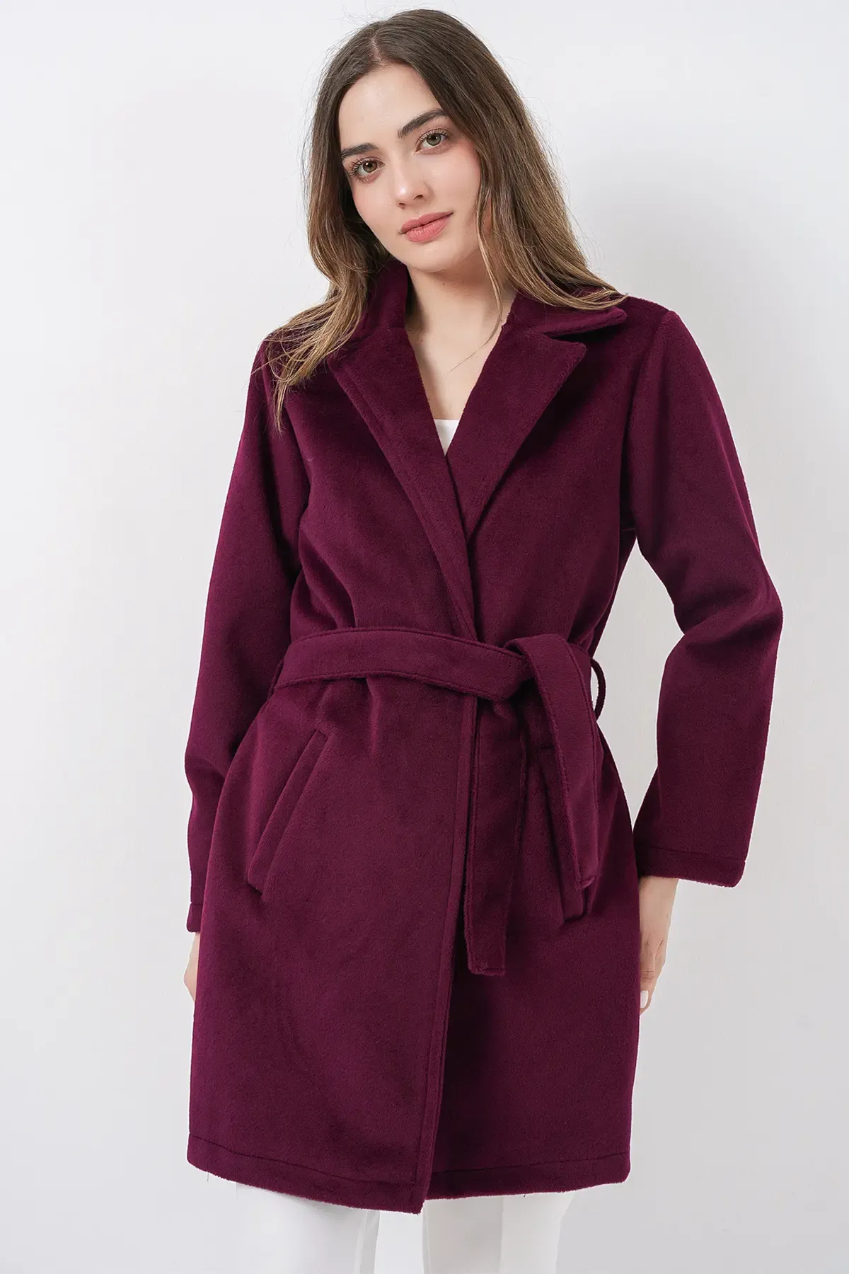 Kadın Kuşaklı Kaban 9171 - Bordo