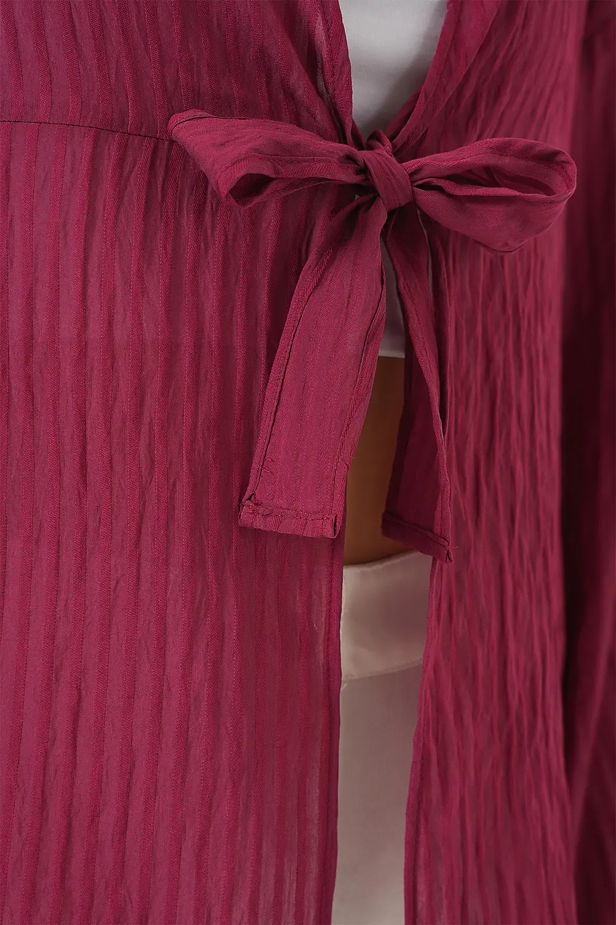 Kadın Önü Bağcıklı Bluz 952 - Bordo