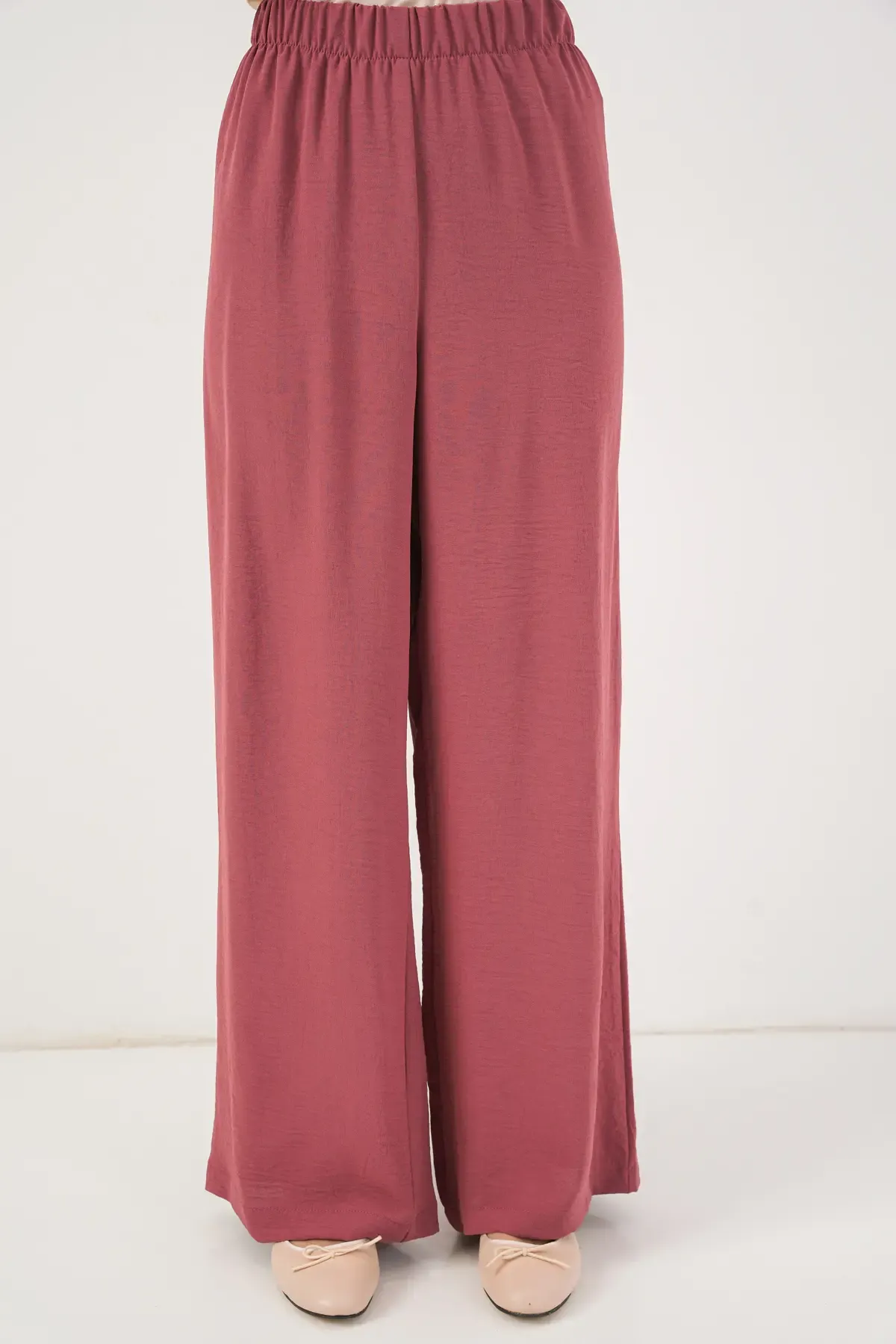 Kadın Önü Bağcıklı Tunik Pantolon İkili Takım 6744 - Gül Kurusu