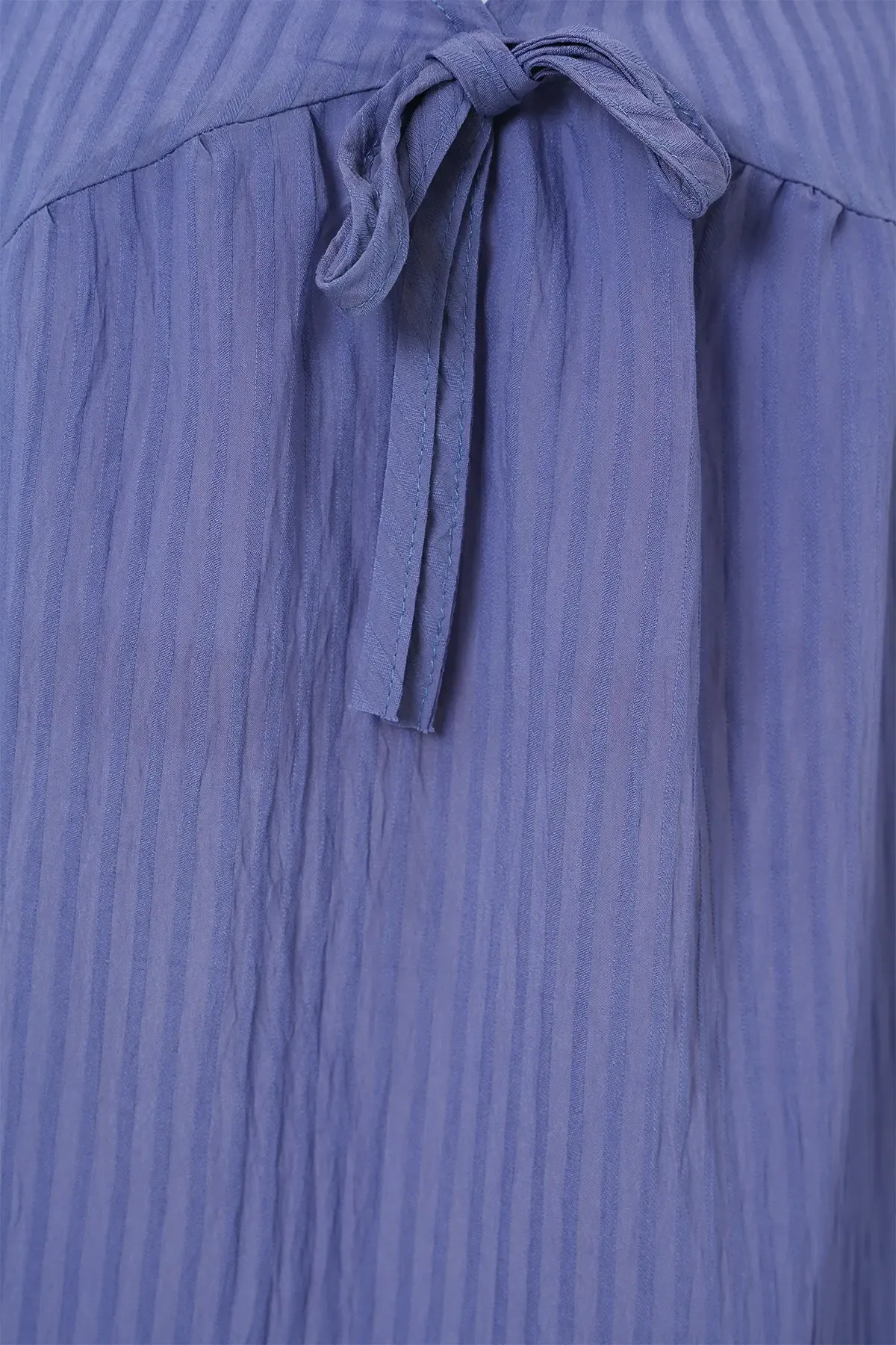 Kadın Önü Bağcıklı Uzun Kol Bluz 946 - İndigo