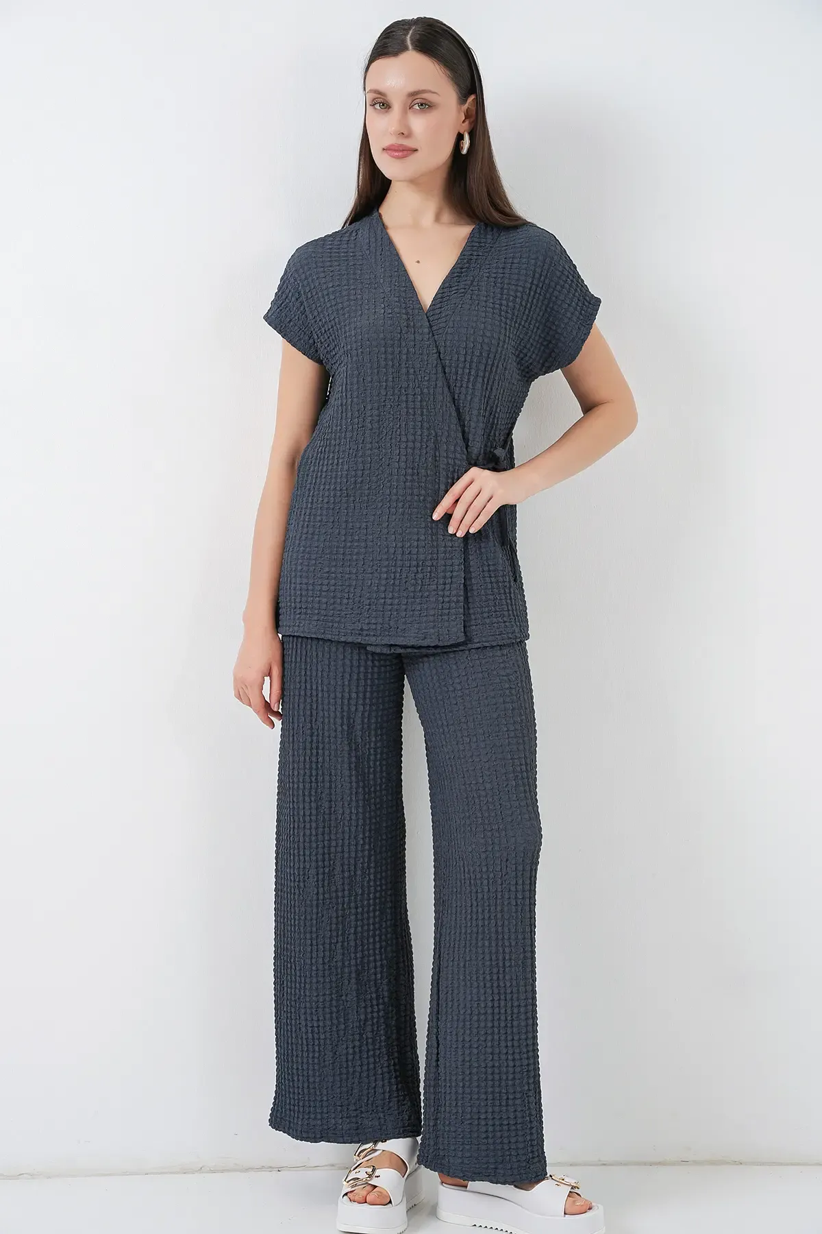 Kadın Örme İkili Takım 30064 - Antrasit