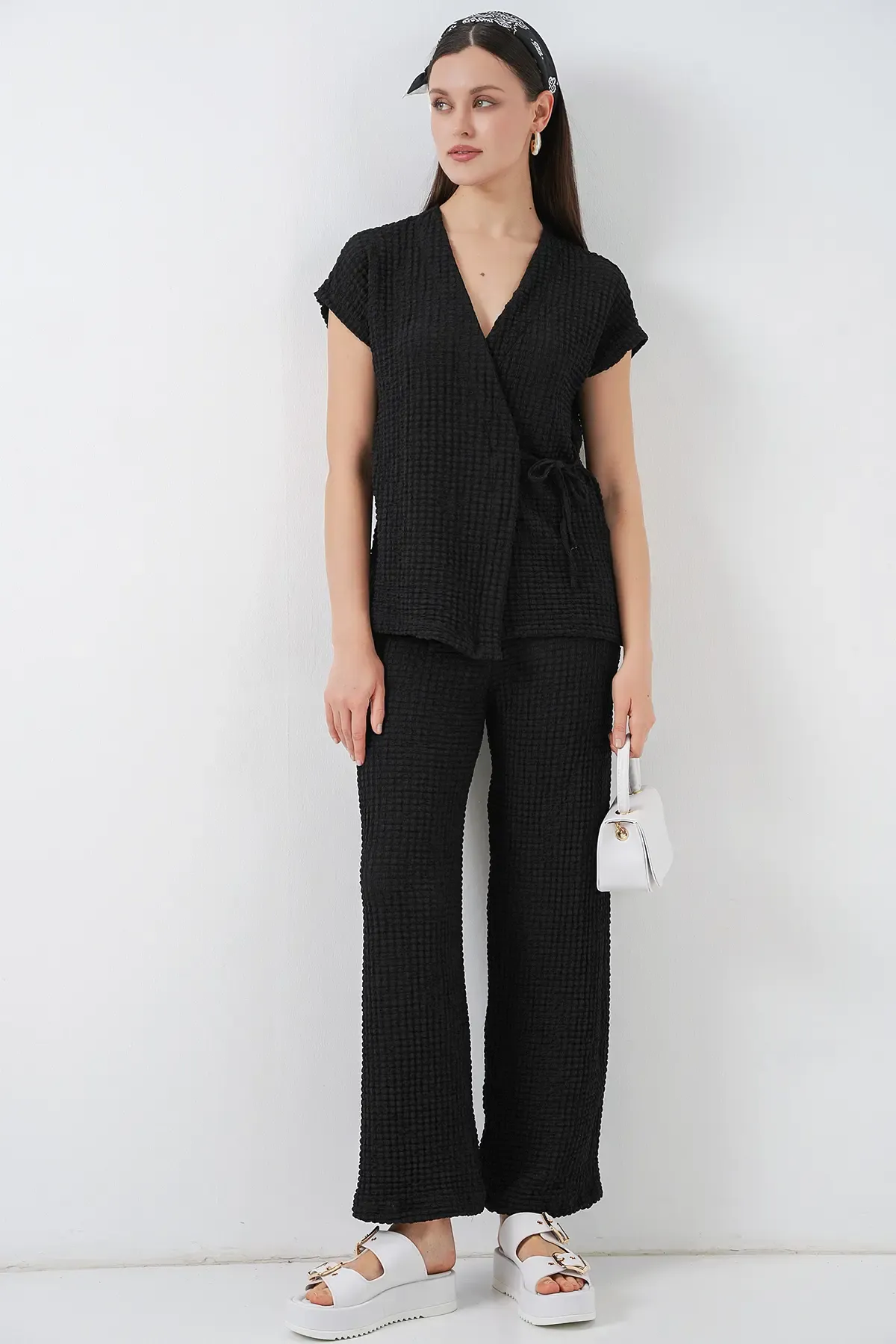 Kadın Örme İkili Takım 30064 - Siyah