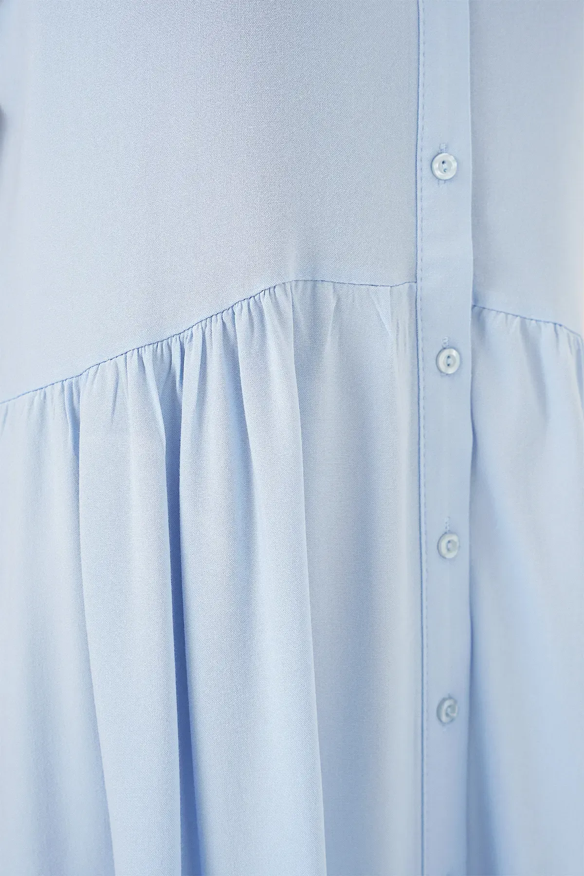 Kadın Sıfır Kol Midi Elbise 2563 - Mavi