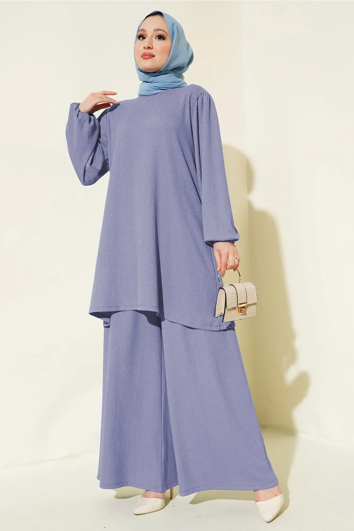 Kadın Tunik Pantolon Alt Üst Takım 6663 - Lila