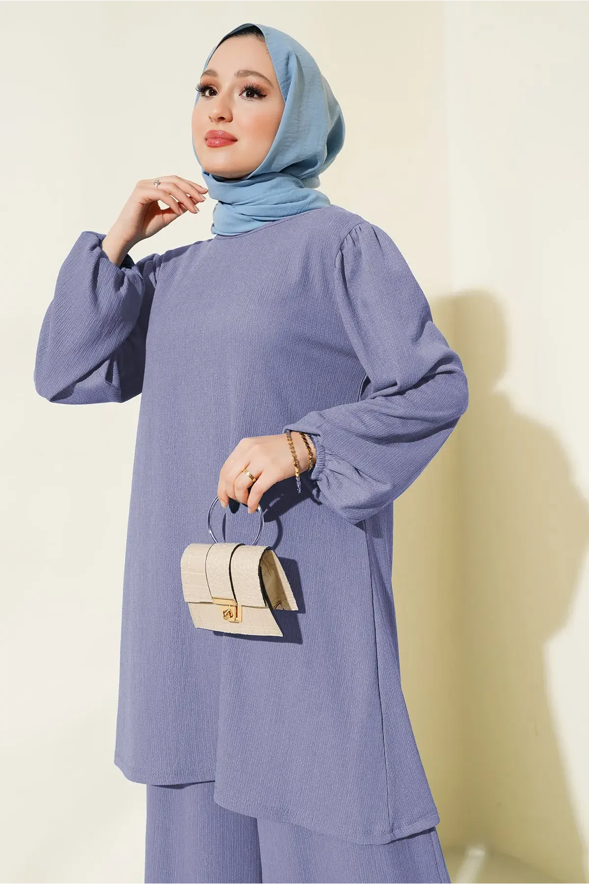 Kadın Tunik Pantolon Alt Üst Takım 6663 - Lila