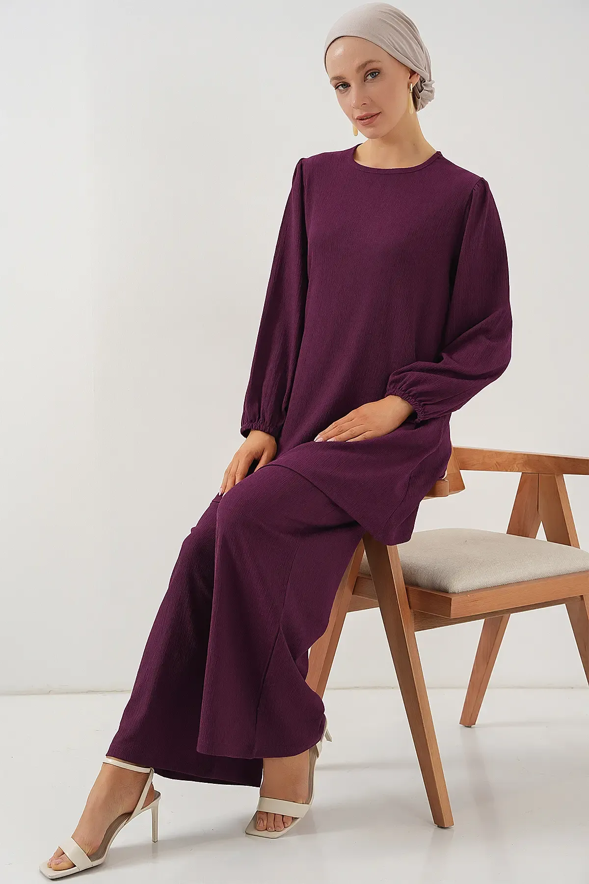 Kadın Tunik Pantolon Alt Üst Takım 6663 - Mor