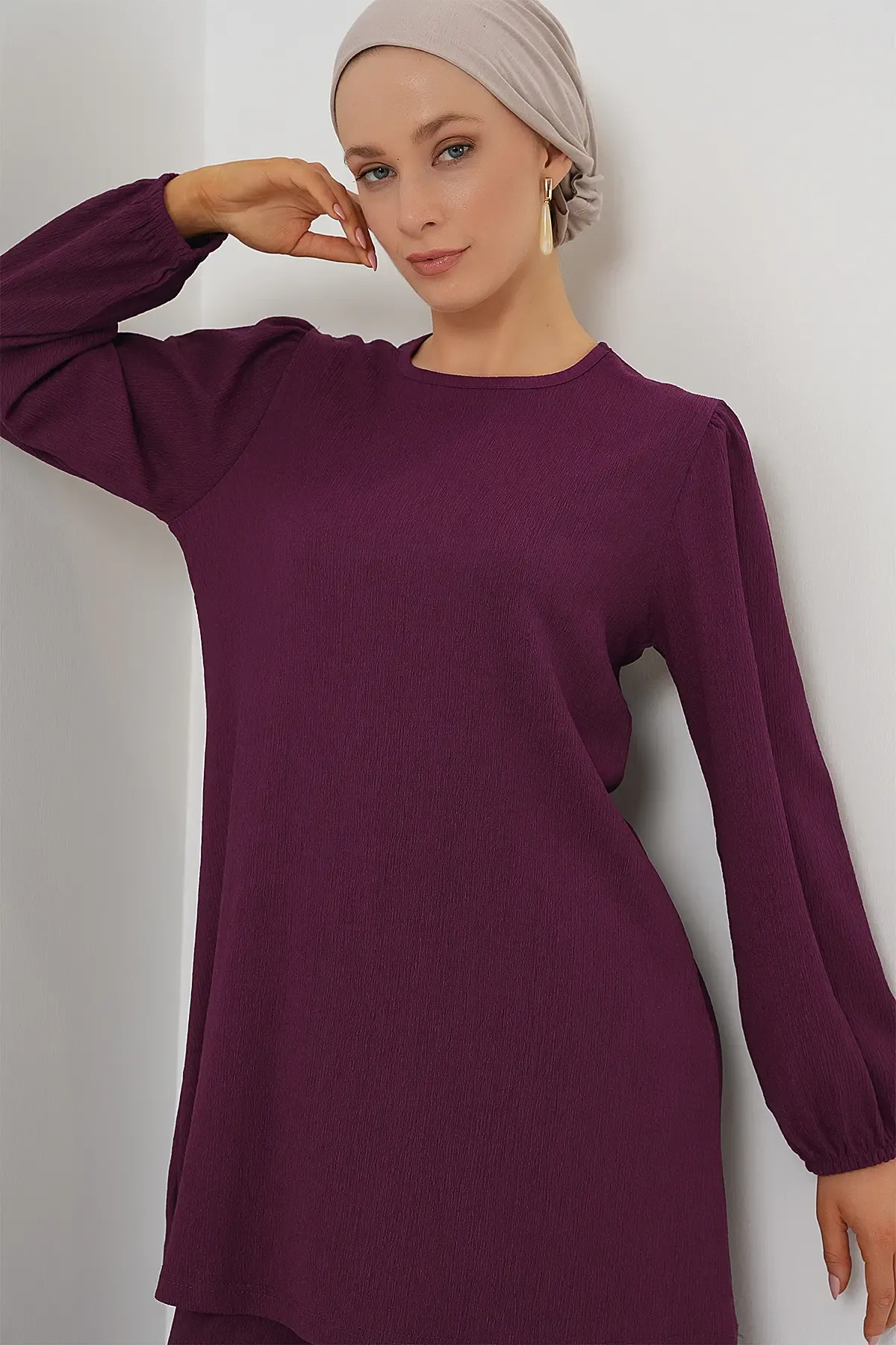 Kadın Tunik Pantolon Alt Üst Takım 6663 - Mor