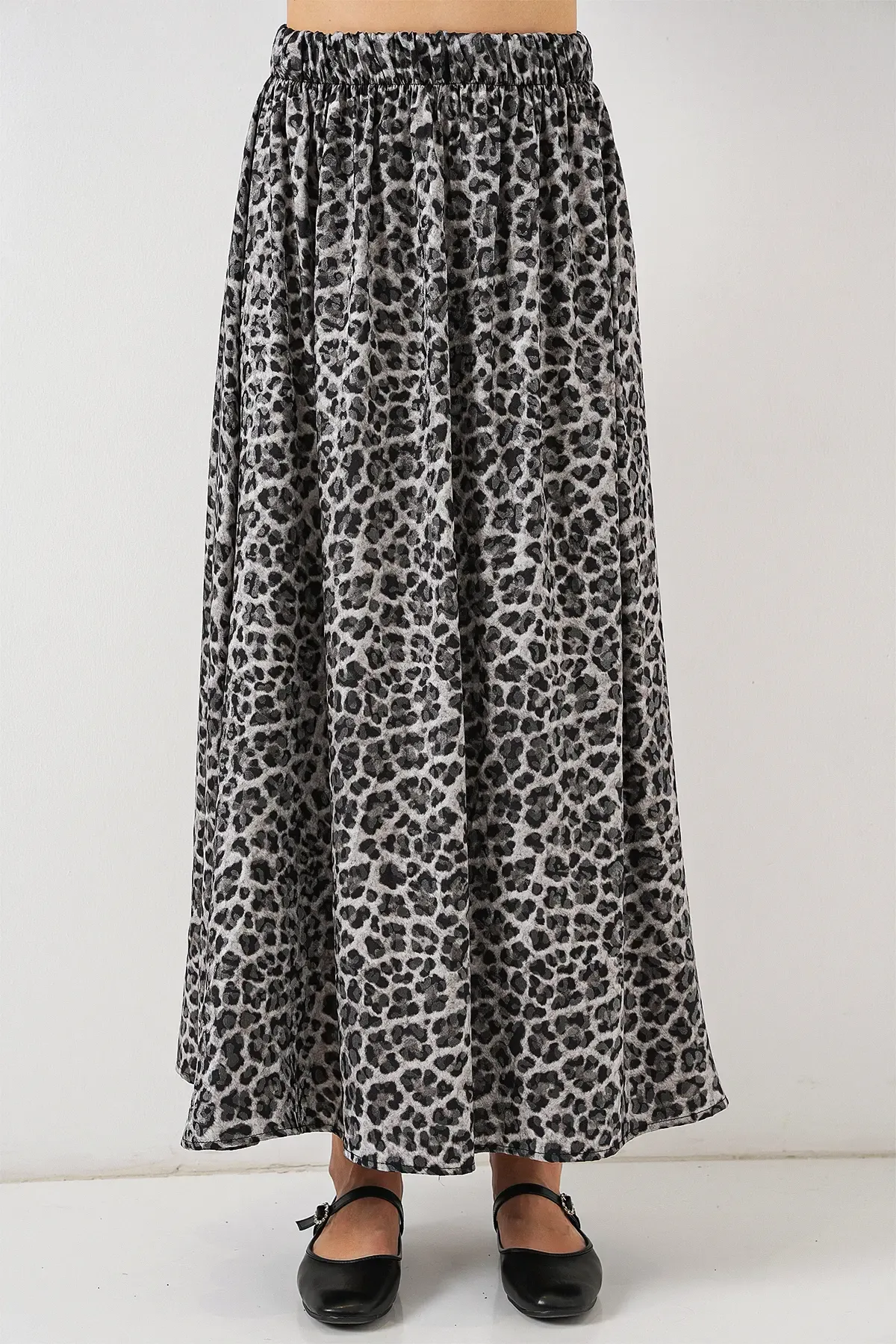 Kadın Uzun Ayrobin Etek 8050 - Antrasit