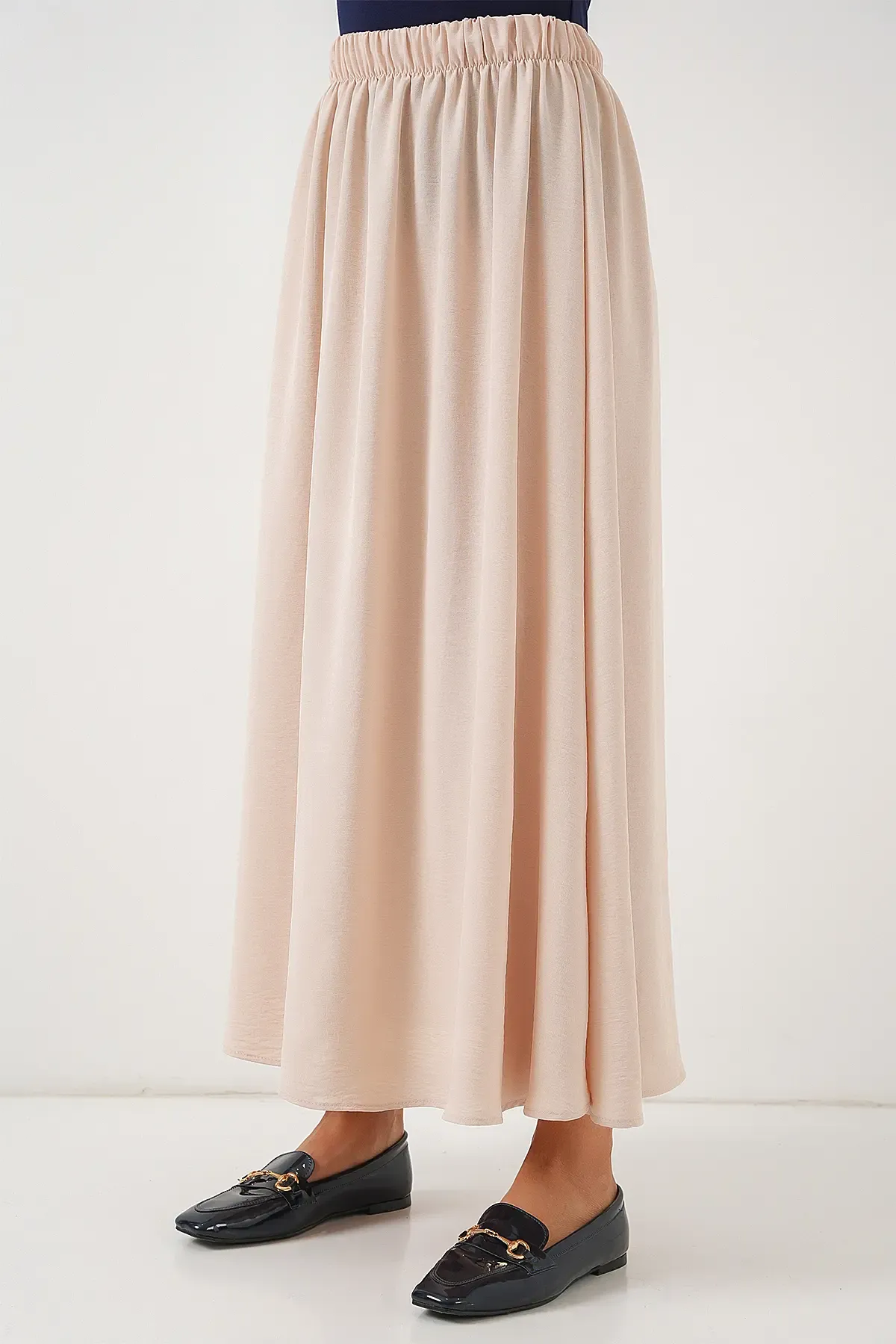 Kadın Uzun Ayrobin Etek 8050 - Bej