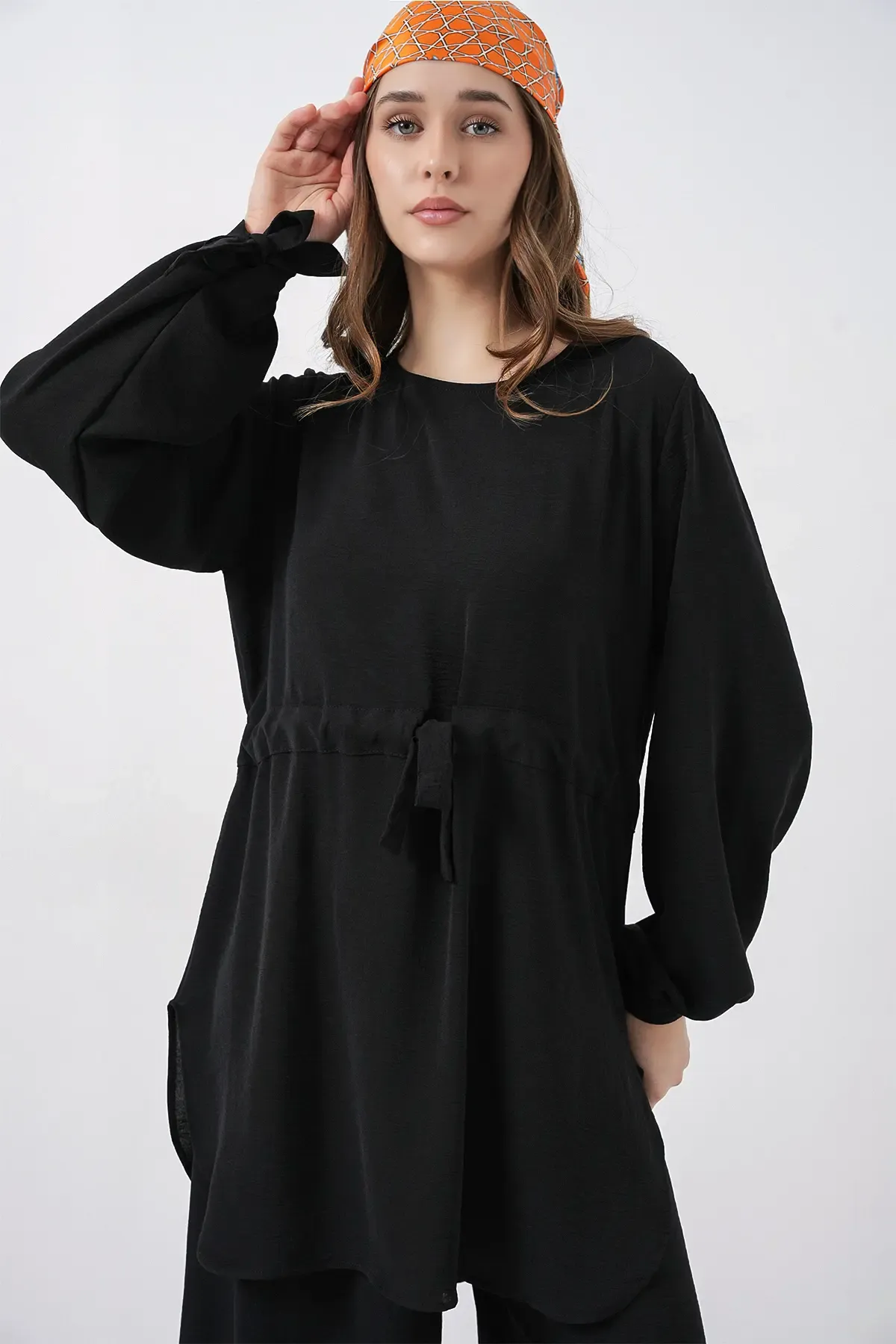 Kadın Uzun Tunik Pantolon İkili Takım 6719 - Siyah