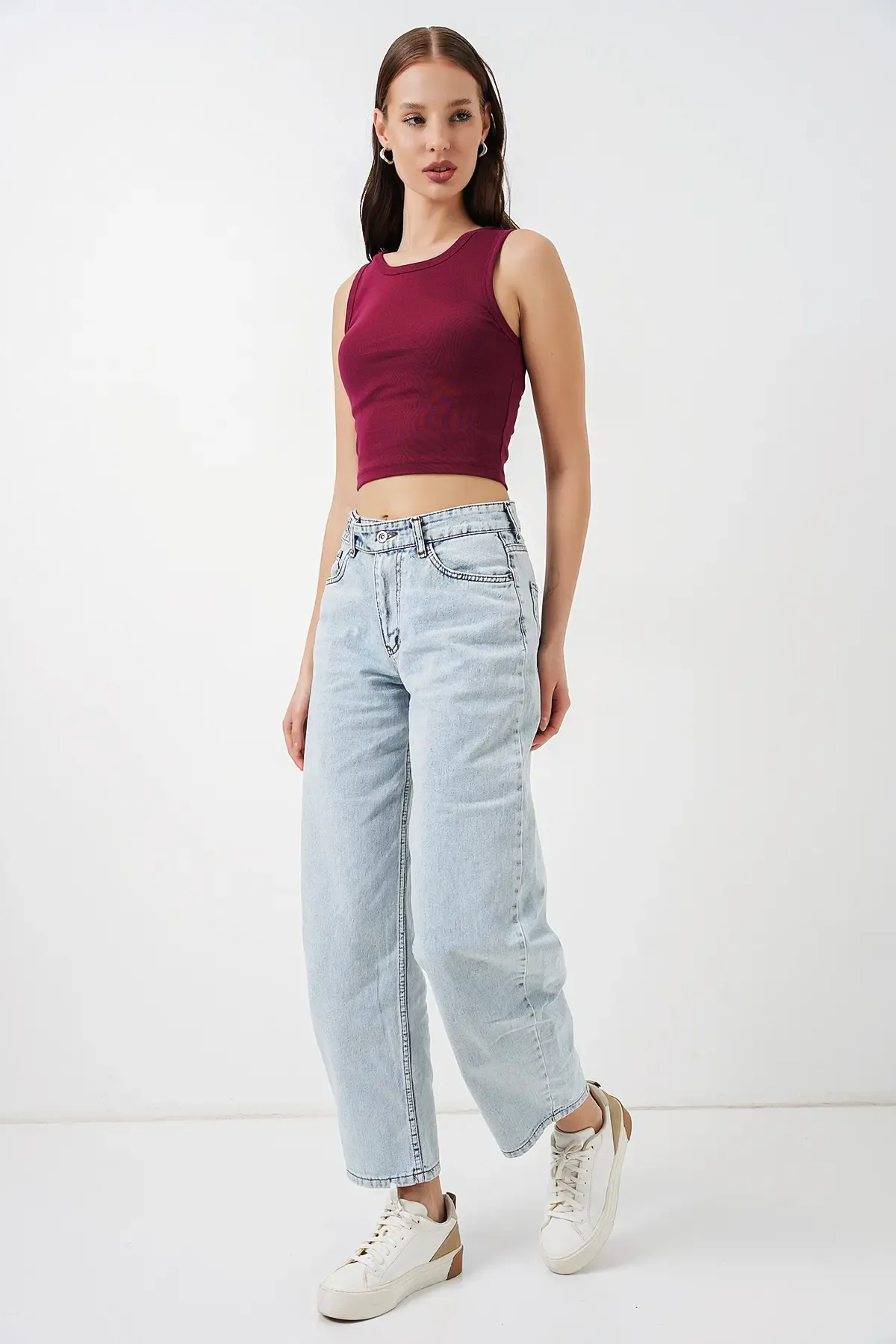 Kadın Yüksek Bel Kot Pantolon 30081 - Buz Mavi