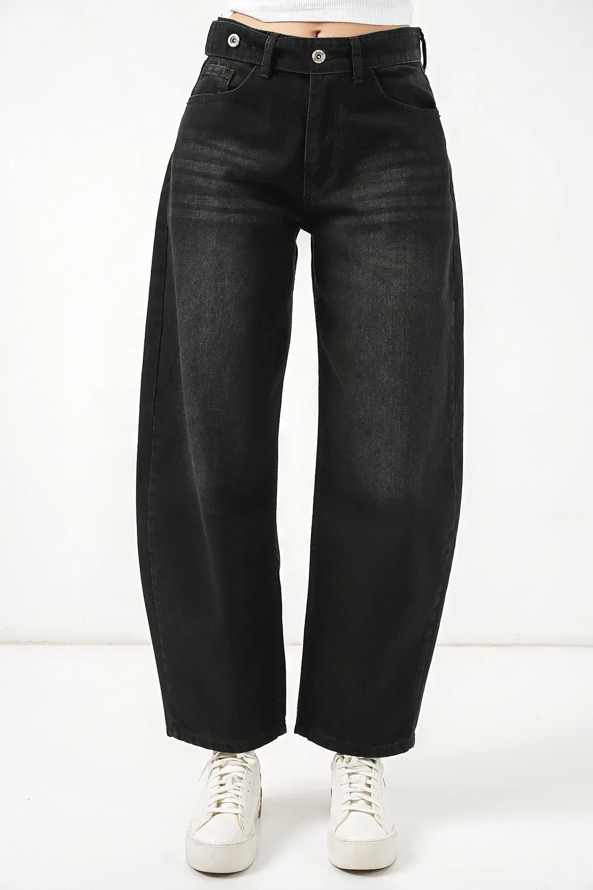 Kadın Yüksek Bel Kot Pantolon 30081 - Siyah