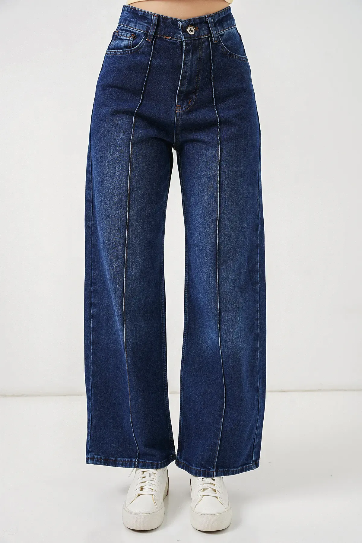 Kadın Yüksek Bel Kot Pantolon 30082 - Lacivert