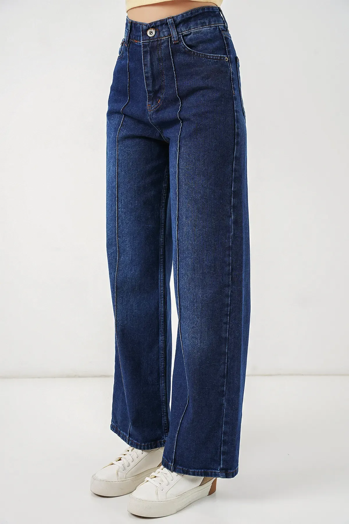 Kadın Yüksek Bel Kot Pantolon 30082 - Lacivert