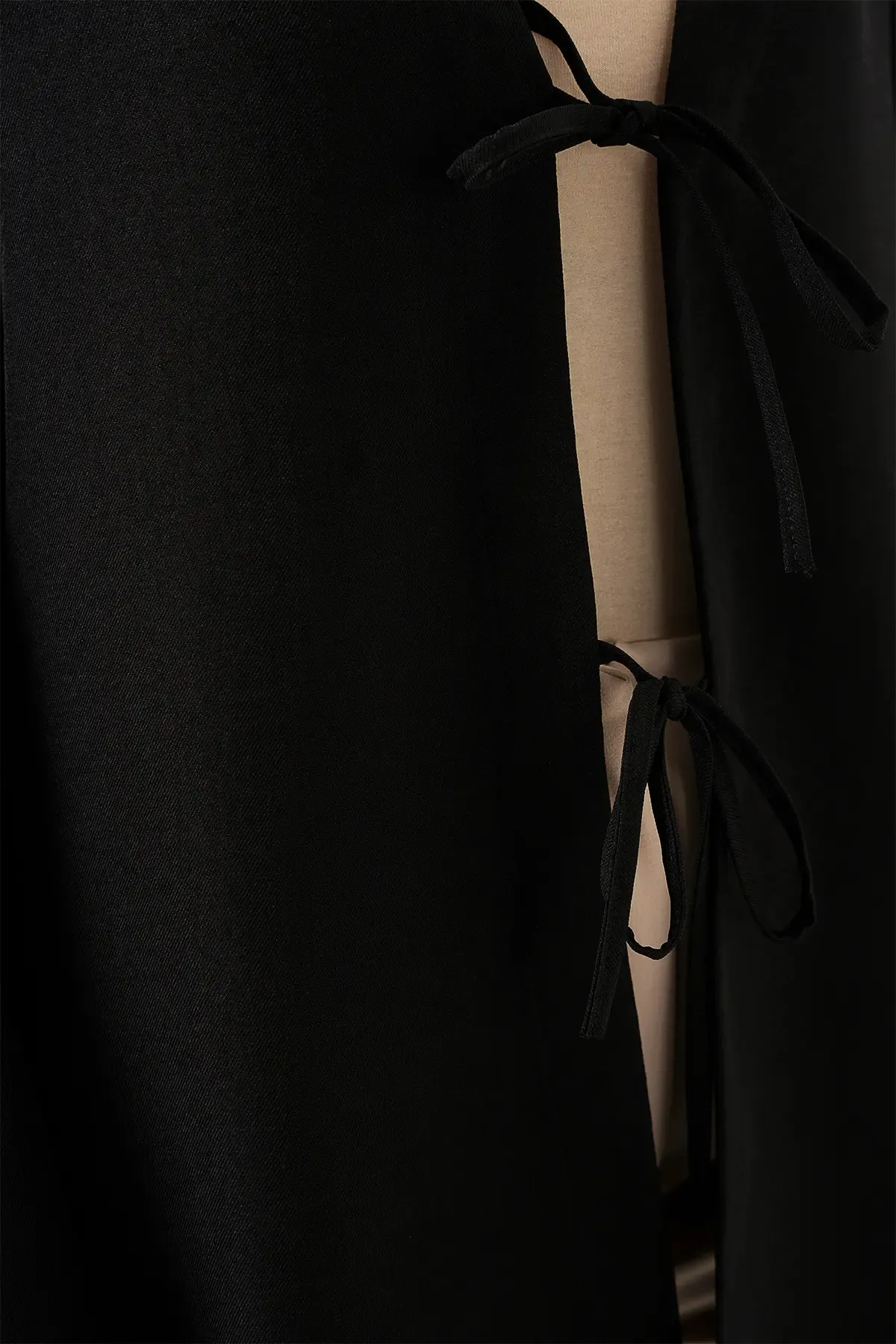 Keten Tesettür Kimono 5968 - Siyah
