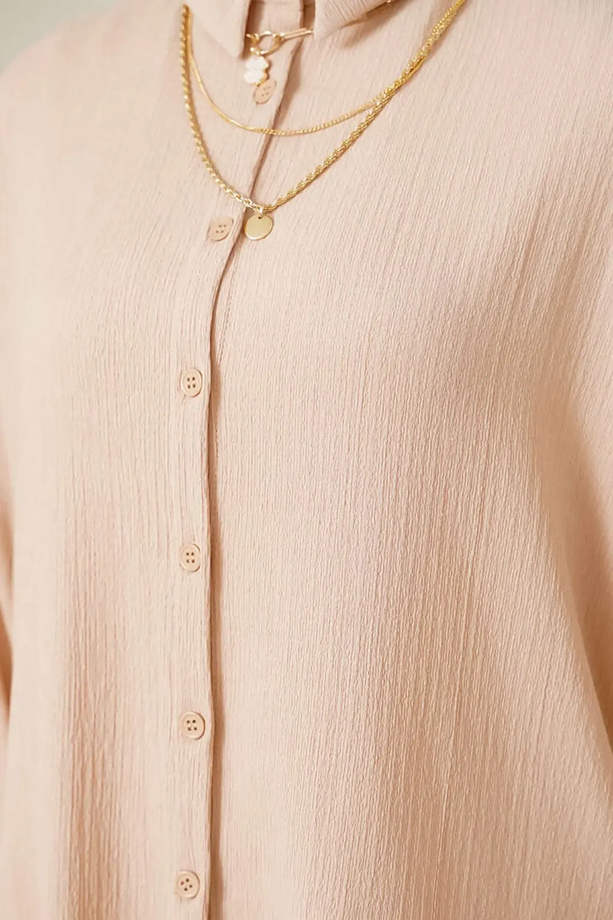 T5858 Örme Tesettür İkili Takım - Bisküvi