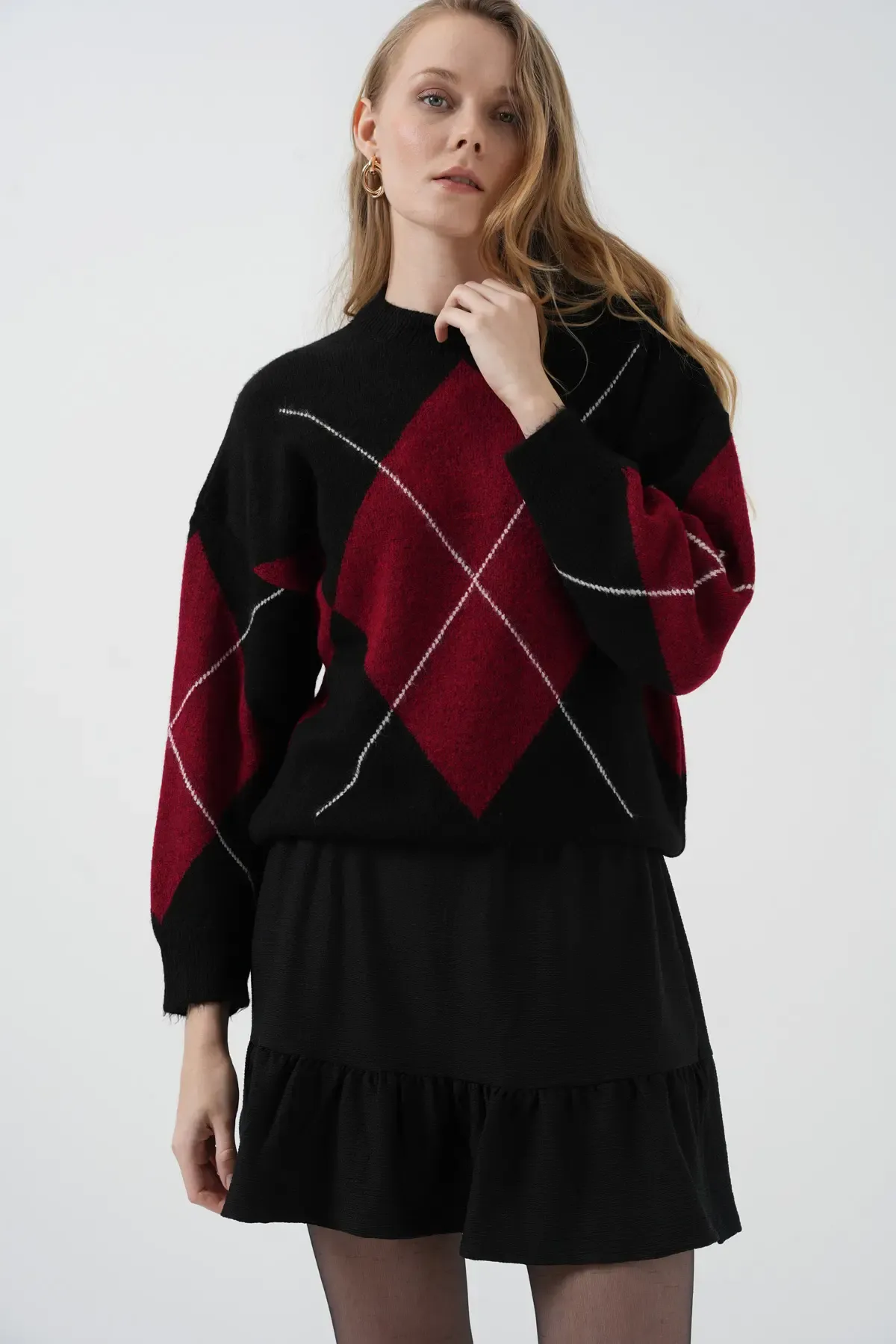 1884 Örme Siyah Mini Etek