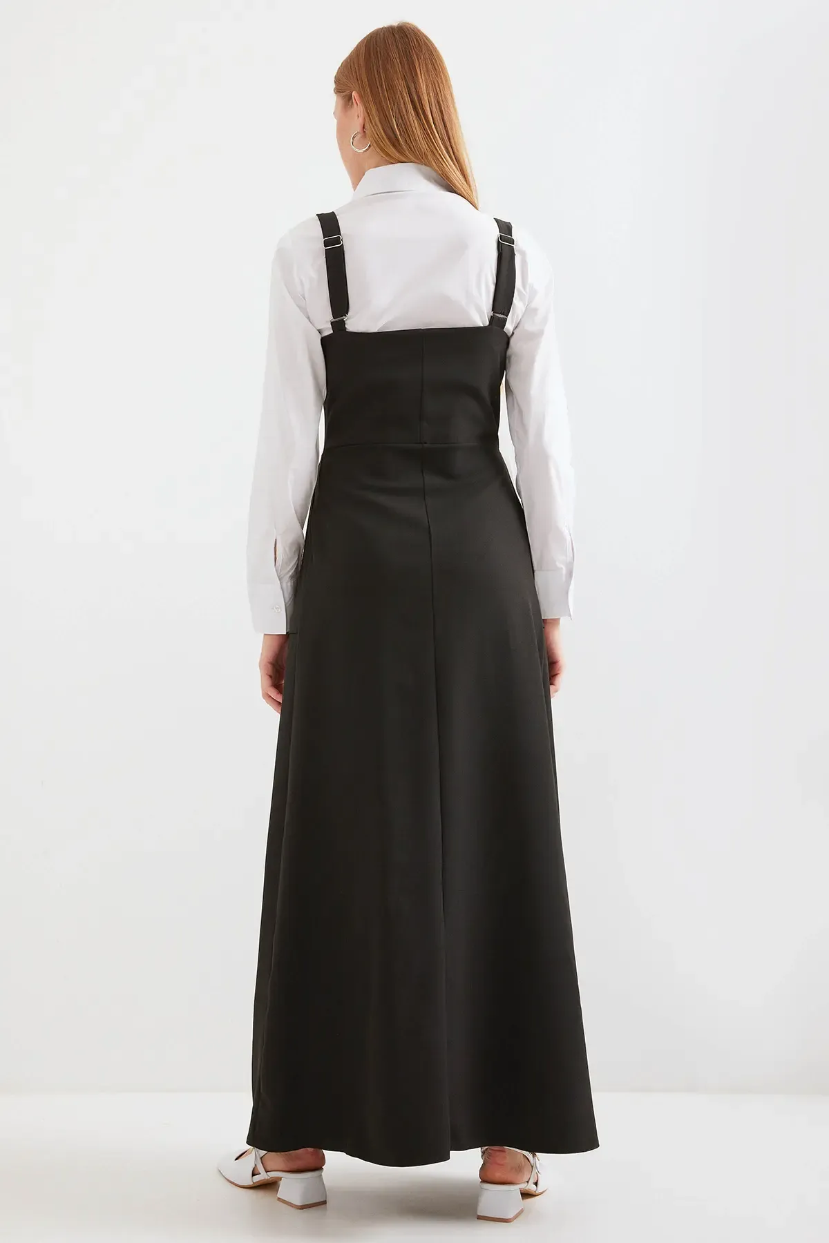 2490 Uzun Salopet Elbise - Siyah