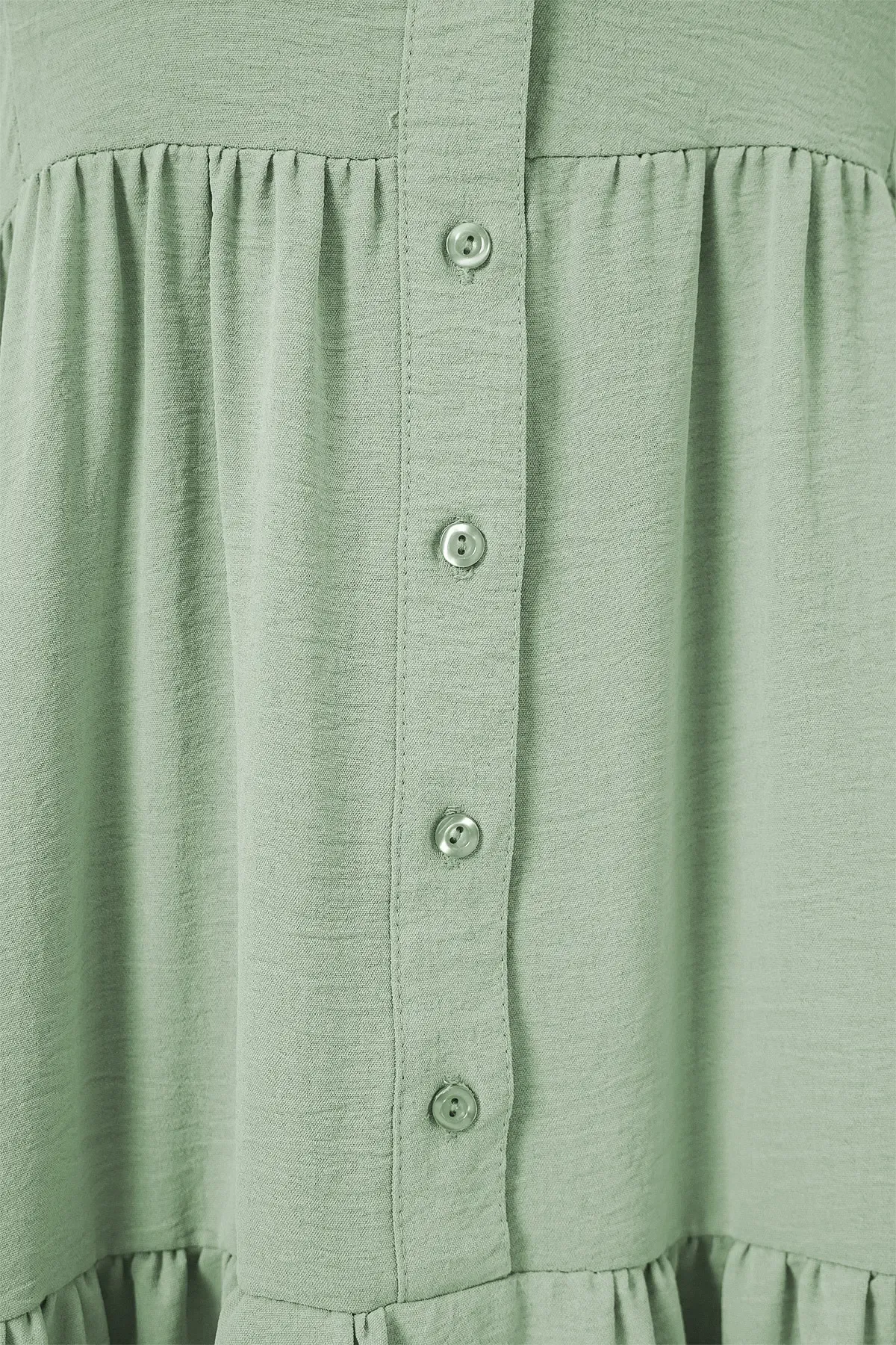 2527 Kadın Uzun Tesettür Elbise - E.Yeşil