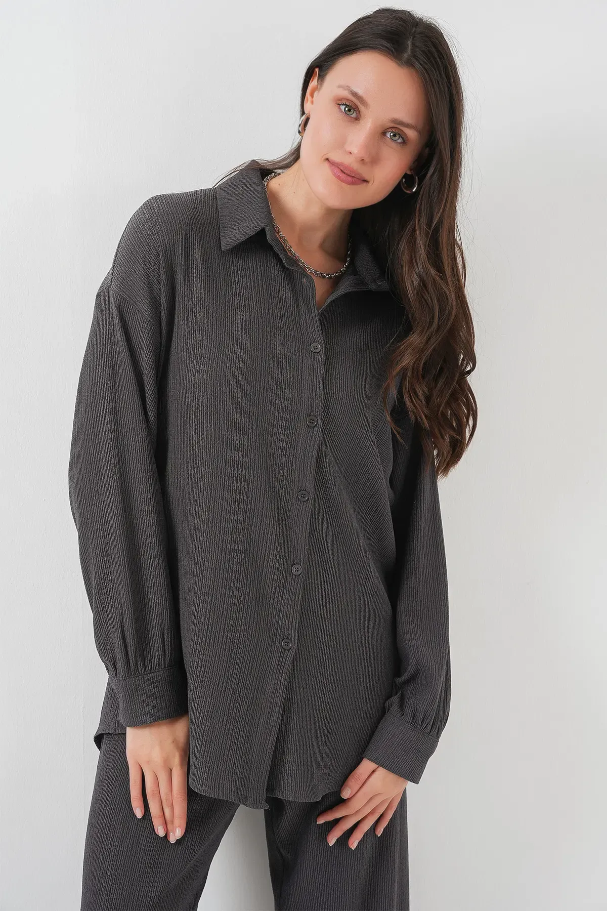 5858 Örme İkili Takım - Antrasit