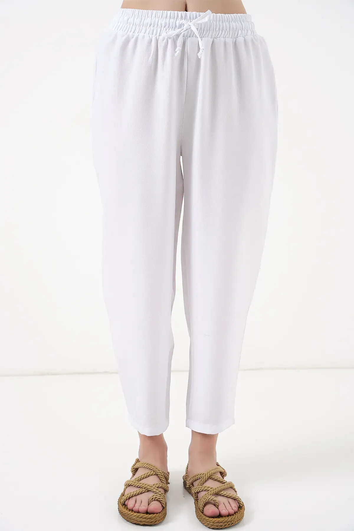 6622 Keten İkili Takım - Beyaz