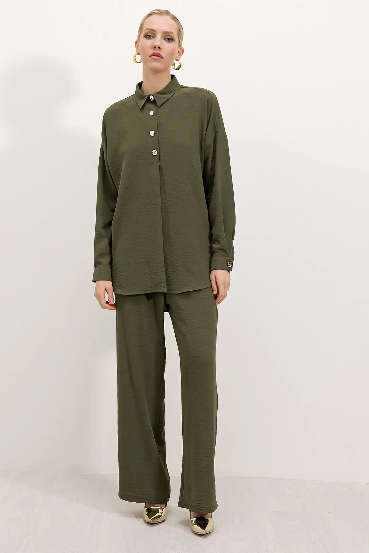 6631 Oversize Alt-Üst Takım - Koyu Haki