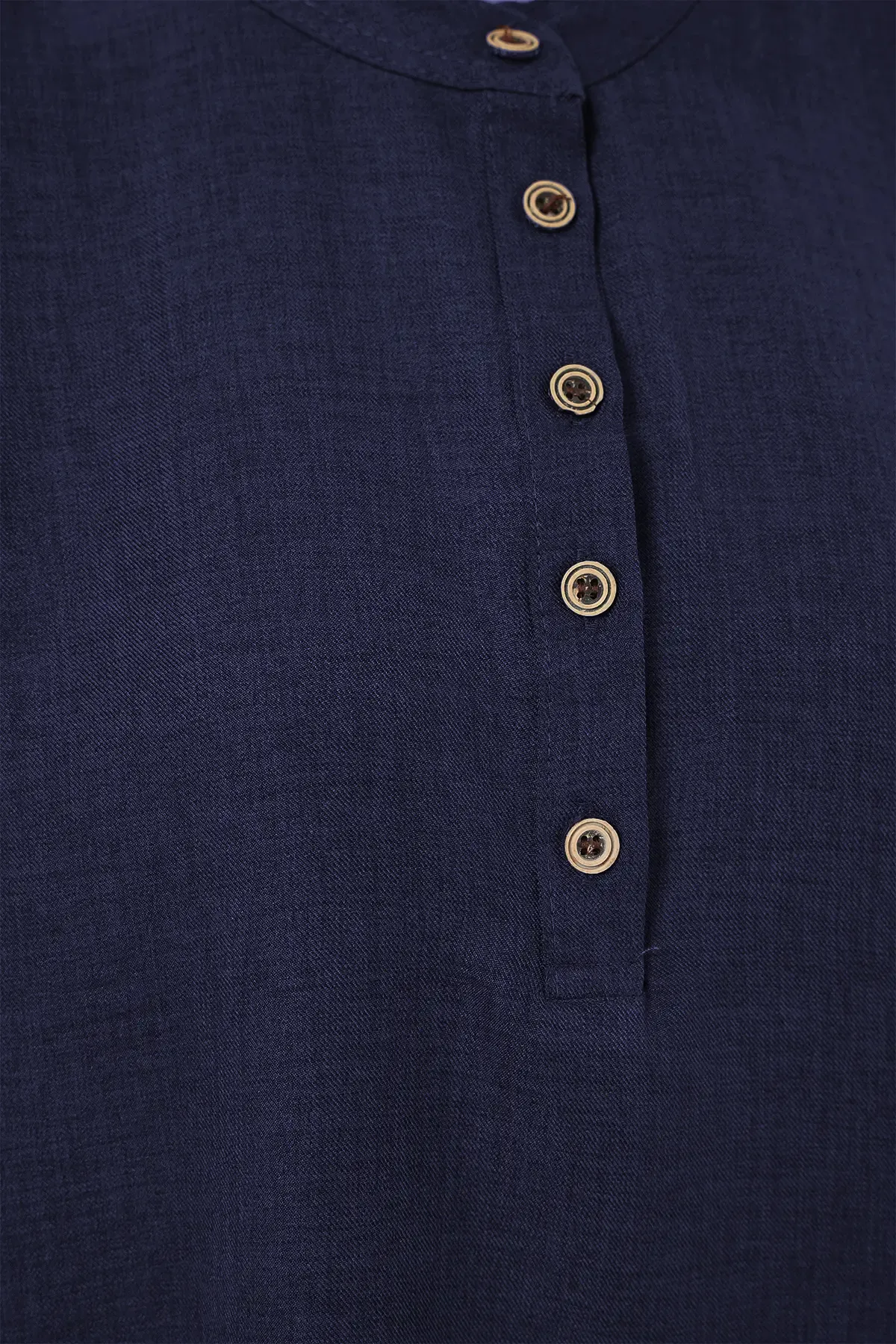 6678 Keten Tunik Pantolon İkili Takım - Lacivert