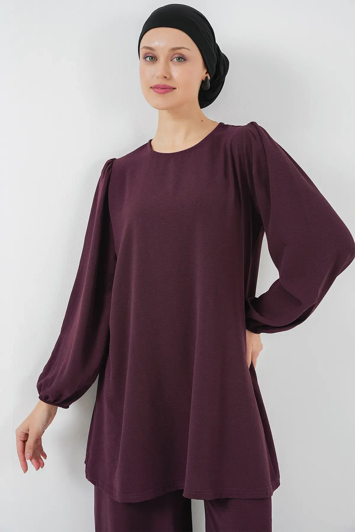 Ayrobin Tunik Pantolon Alt Üst Takım 6712 - Mürdüm