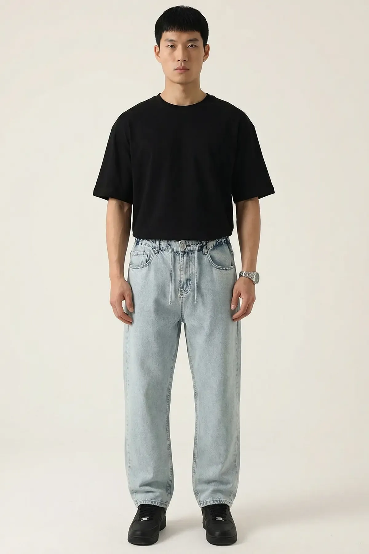 Erkek Rahat Kesim Baggy Jean Pantolon 30075 - Mavi