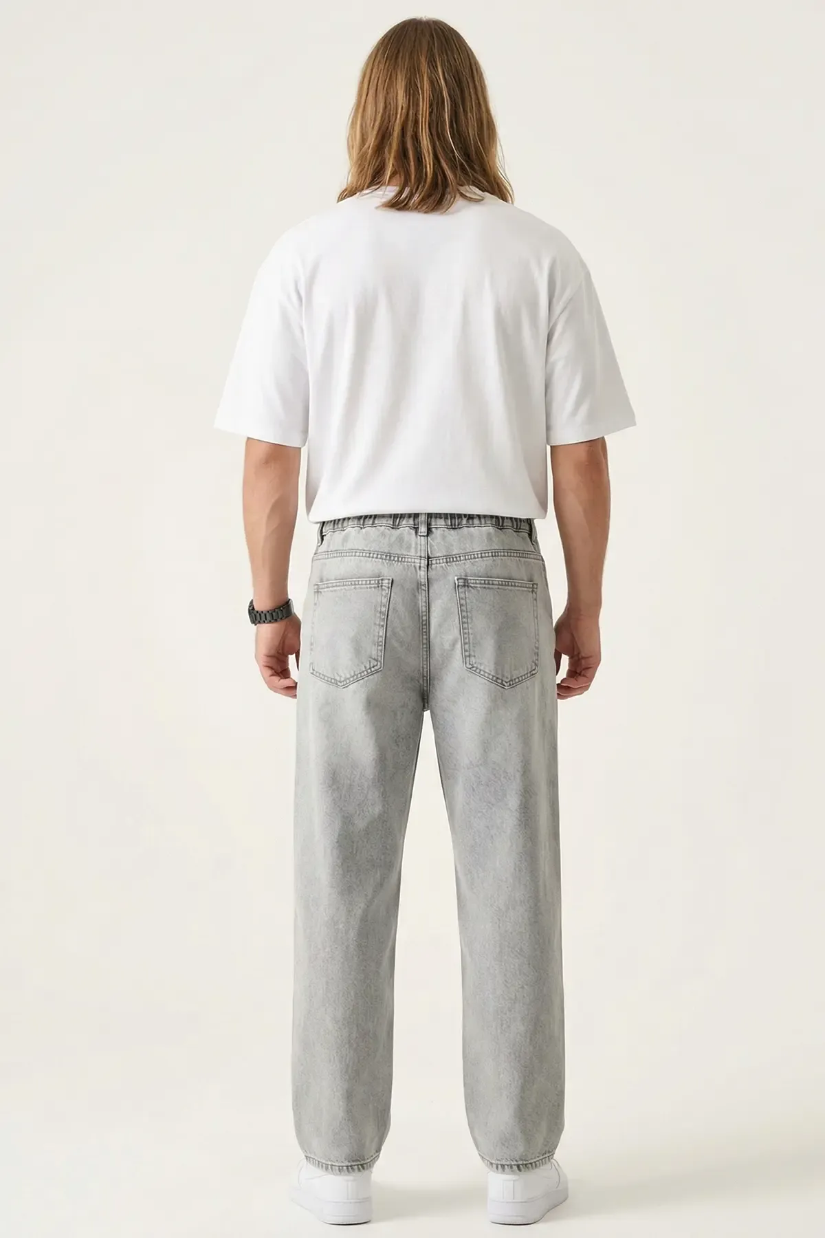 Erkek Rahat Kesim Baggy Jean Pantolon 30075 - Taş