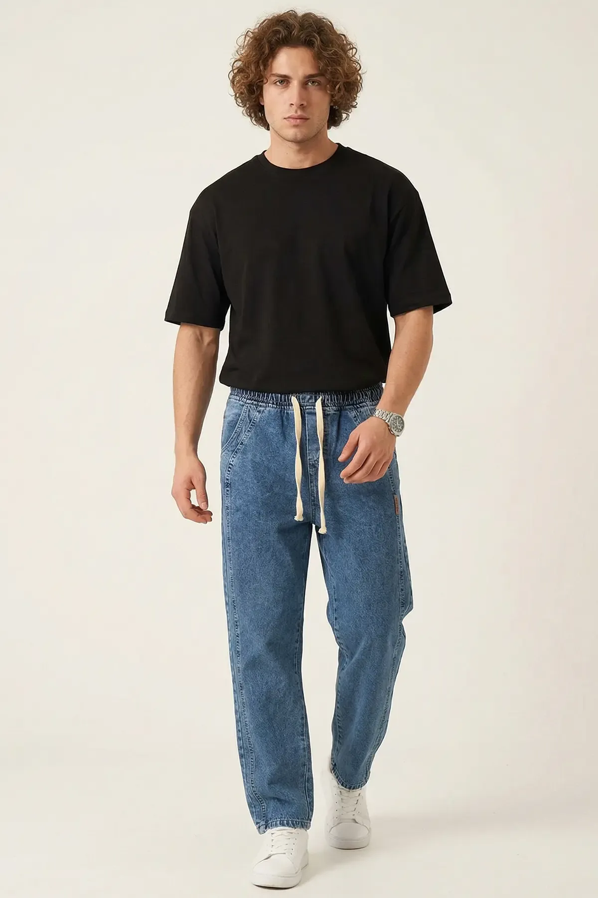 Erkek Rahat Kesim Baggy Jean Pantolon 30076 - İndigo