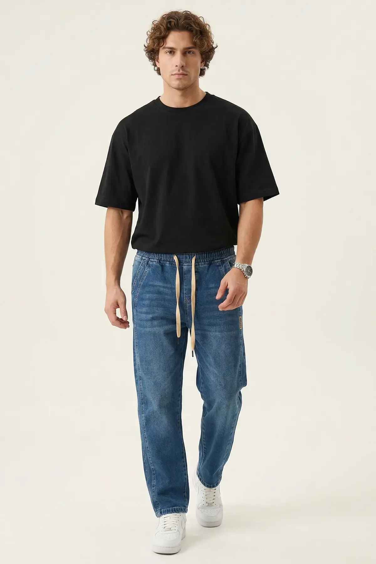 Erkek Rahat Kesim Baggy Jean Pantolon 30076 - Lacivert