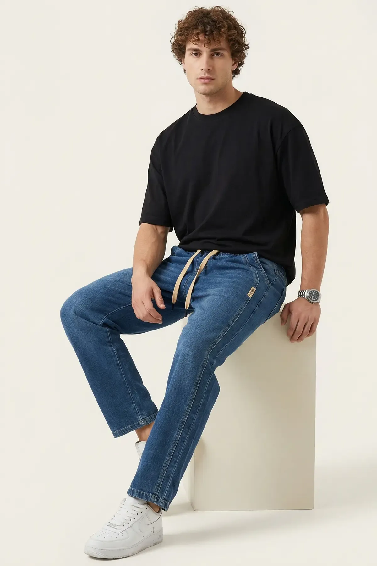 Erkek Rahat Kesim Baggy Jean Pantolon 30076 - Lacivert