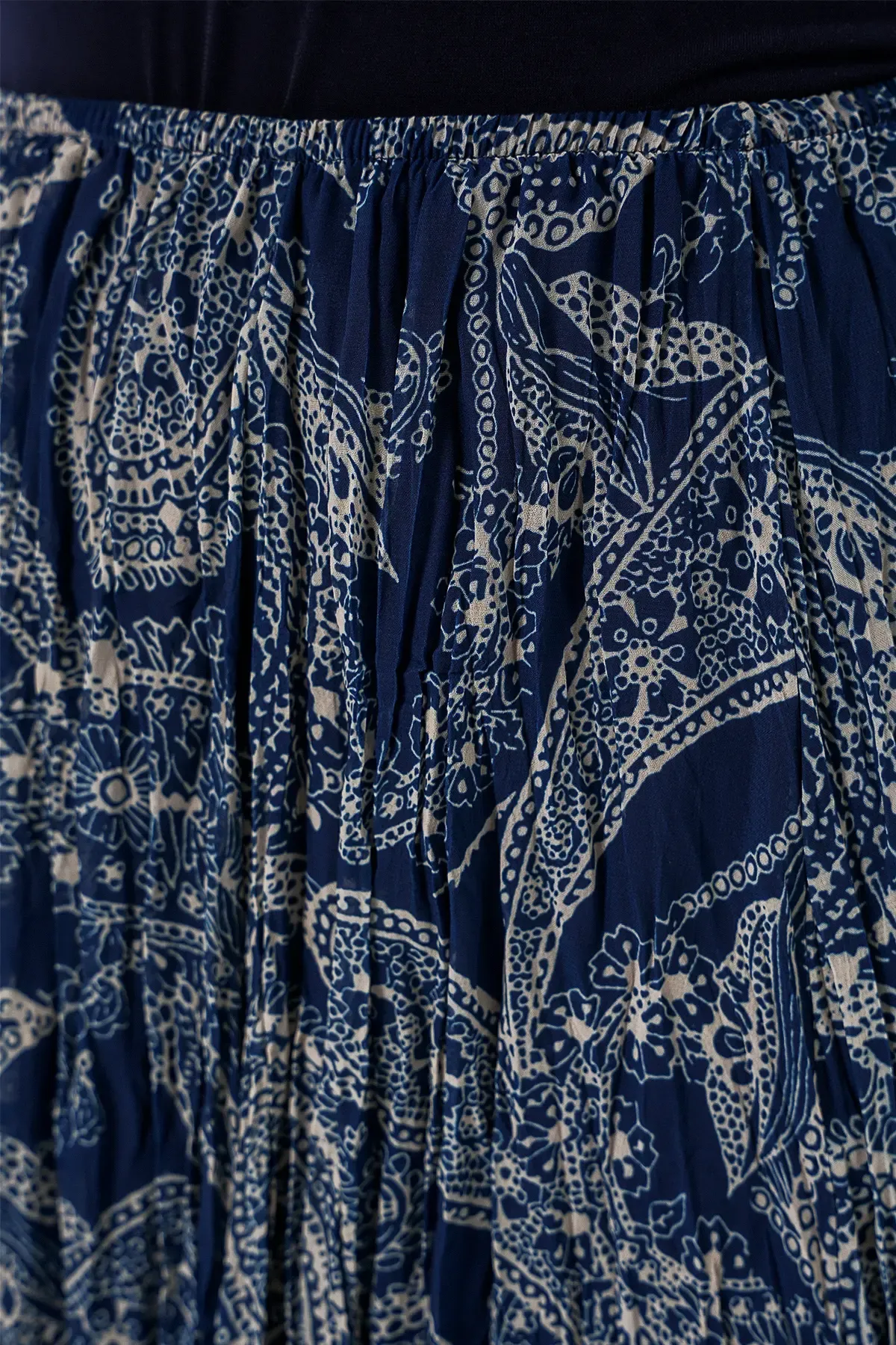 Kadın Asimetrik Tül Şifon Etek 8061 - Lacivert