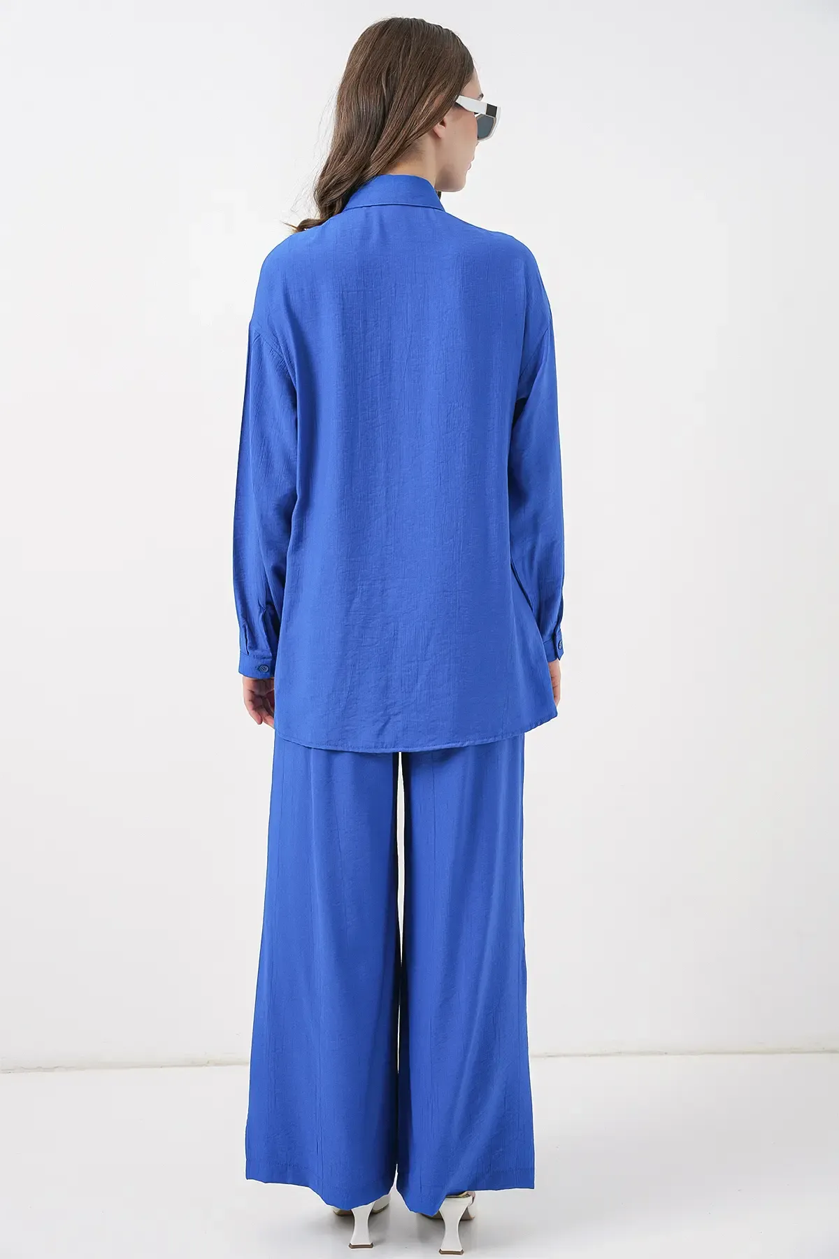 Kadın Bağcıklı Tunik Pantolon İkili Takım 6752 - Saks