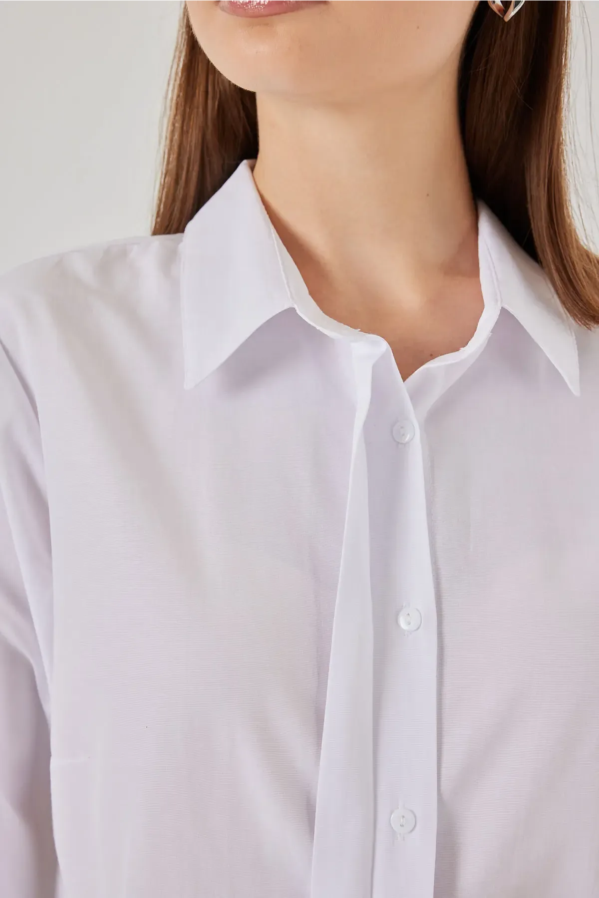 Kadın Basic Gömlek 20348 - Beyaz